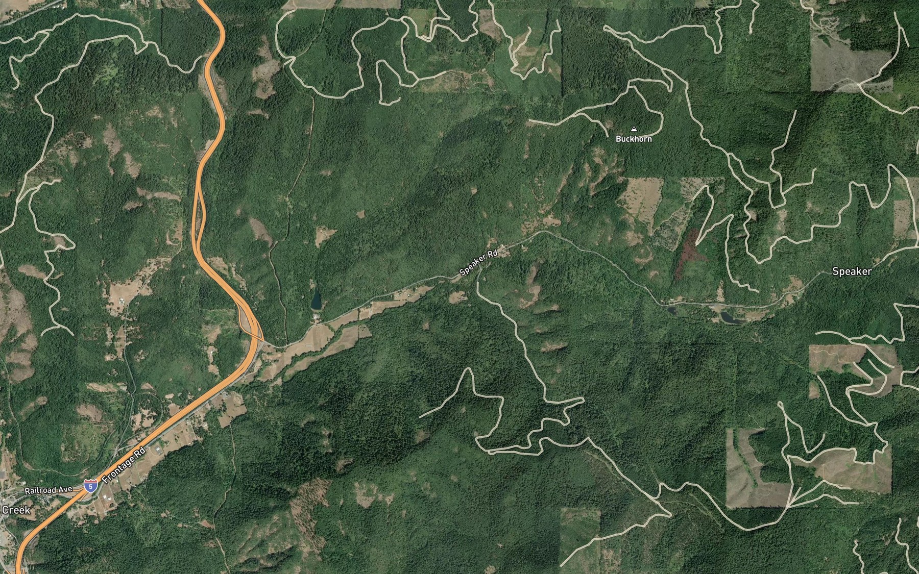 Satellite map of the Board Tree Creek