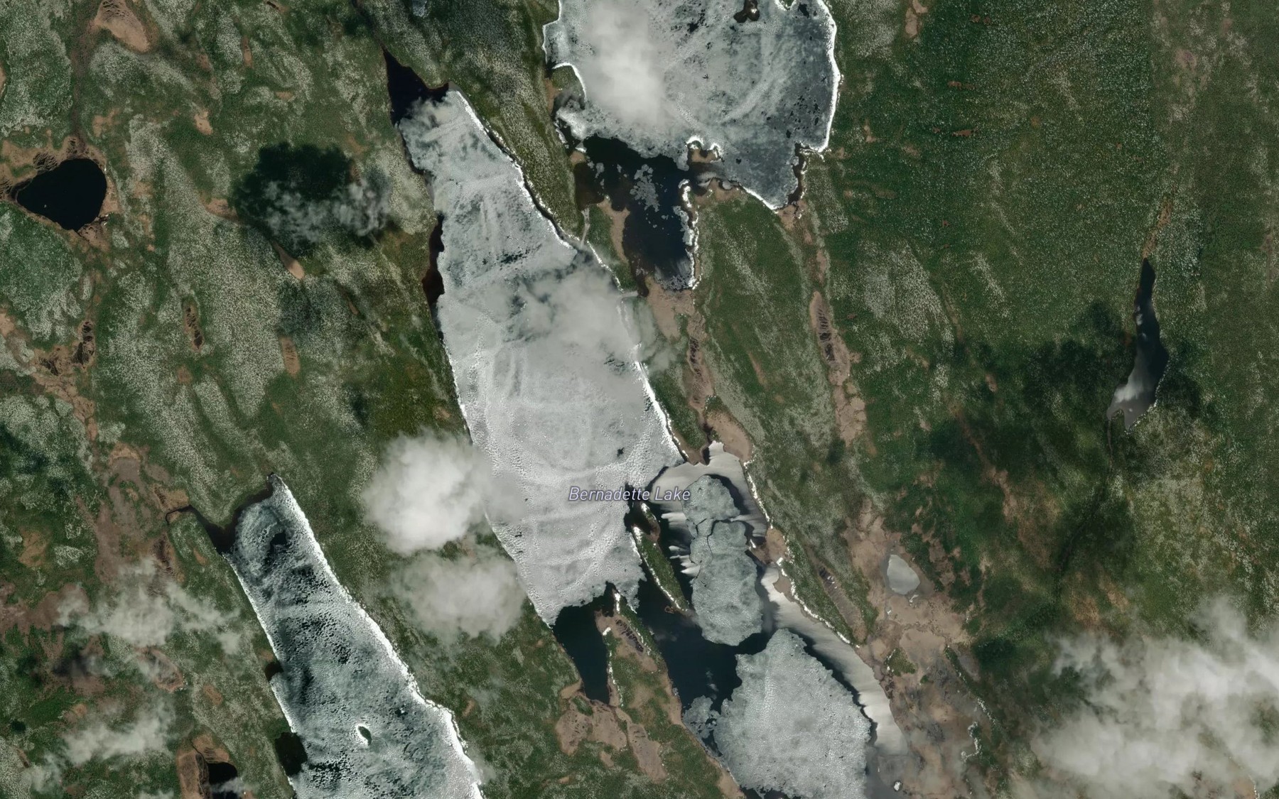 Satellite map of the Bernadette Lake