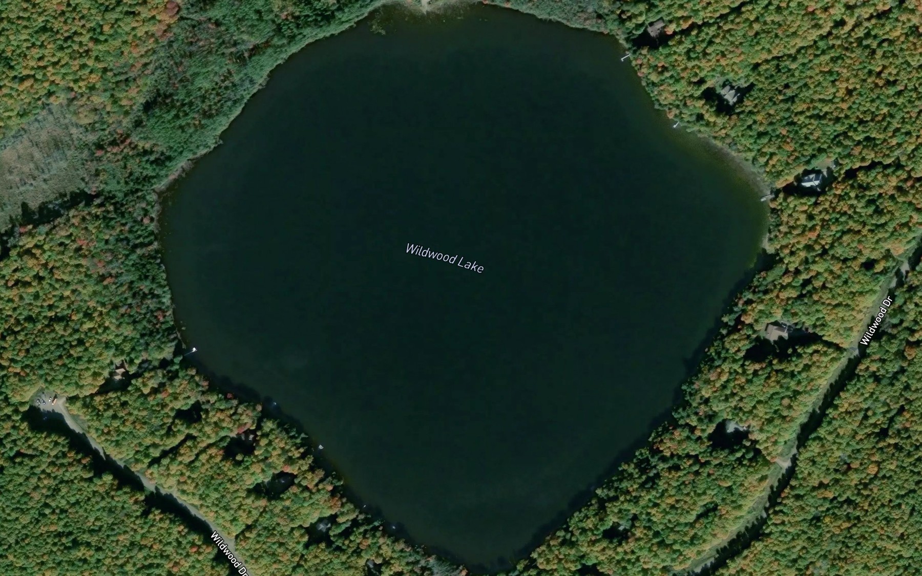 Satellite map of the Wildwood Lake