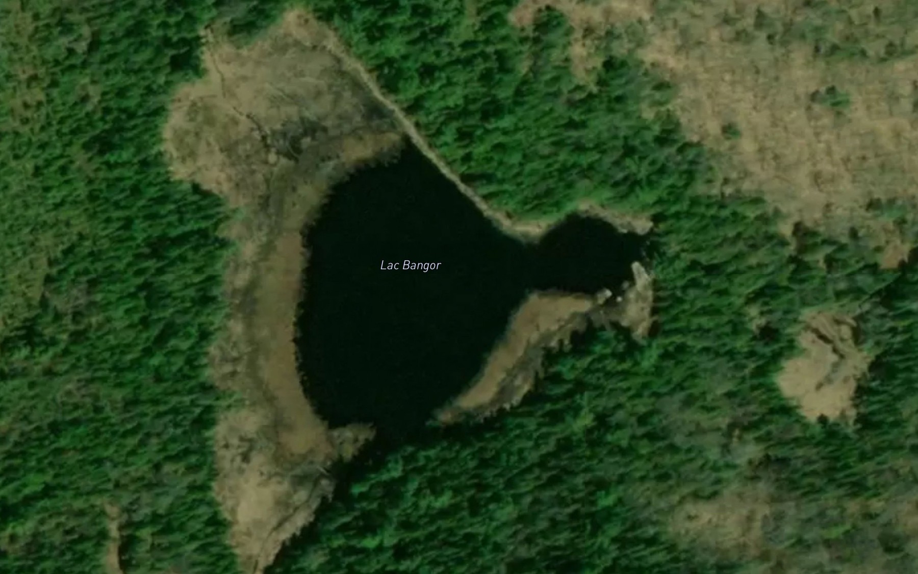 Satellite map of the Lac Bangor