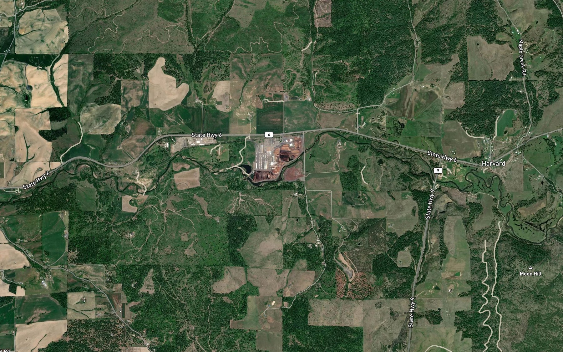 Satellite map of the Morrisey Creek