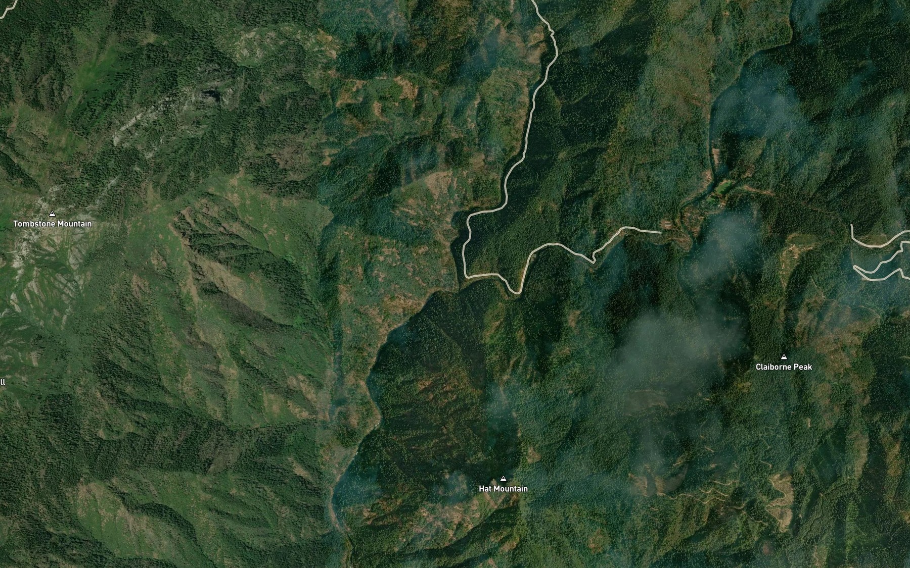 Satellite map of the Squaw Valley Creek
