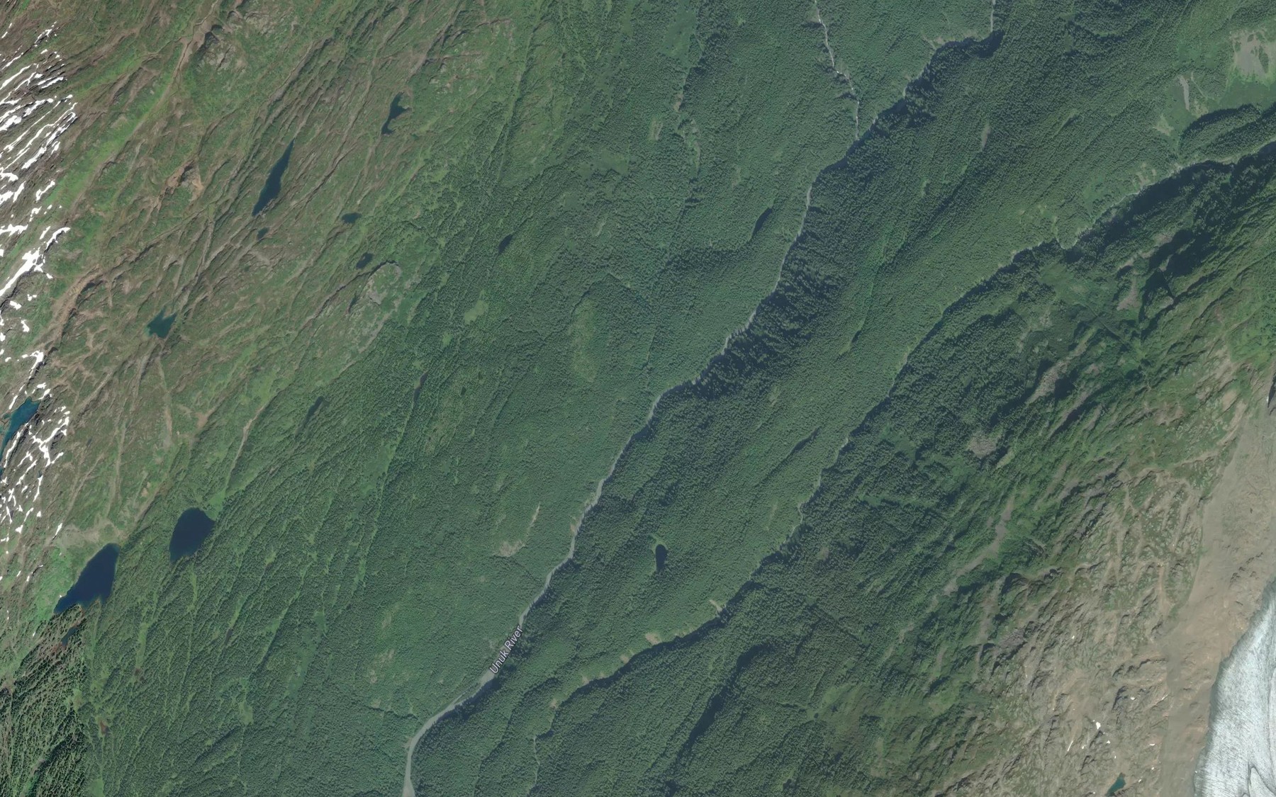 Satellite map of the Eskay Creek