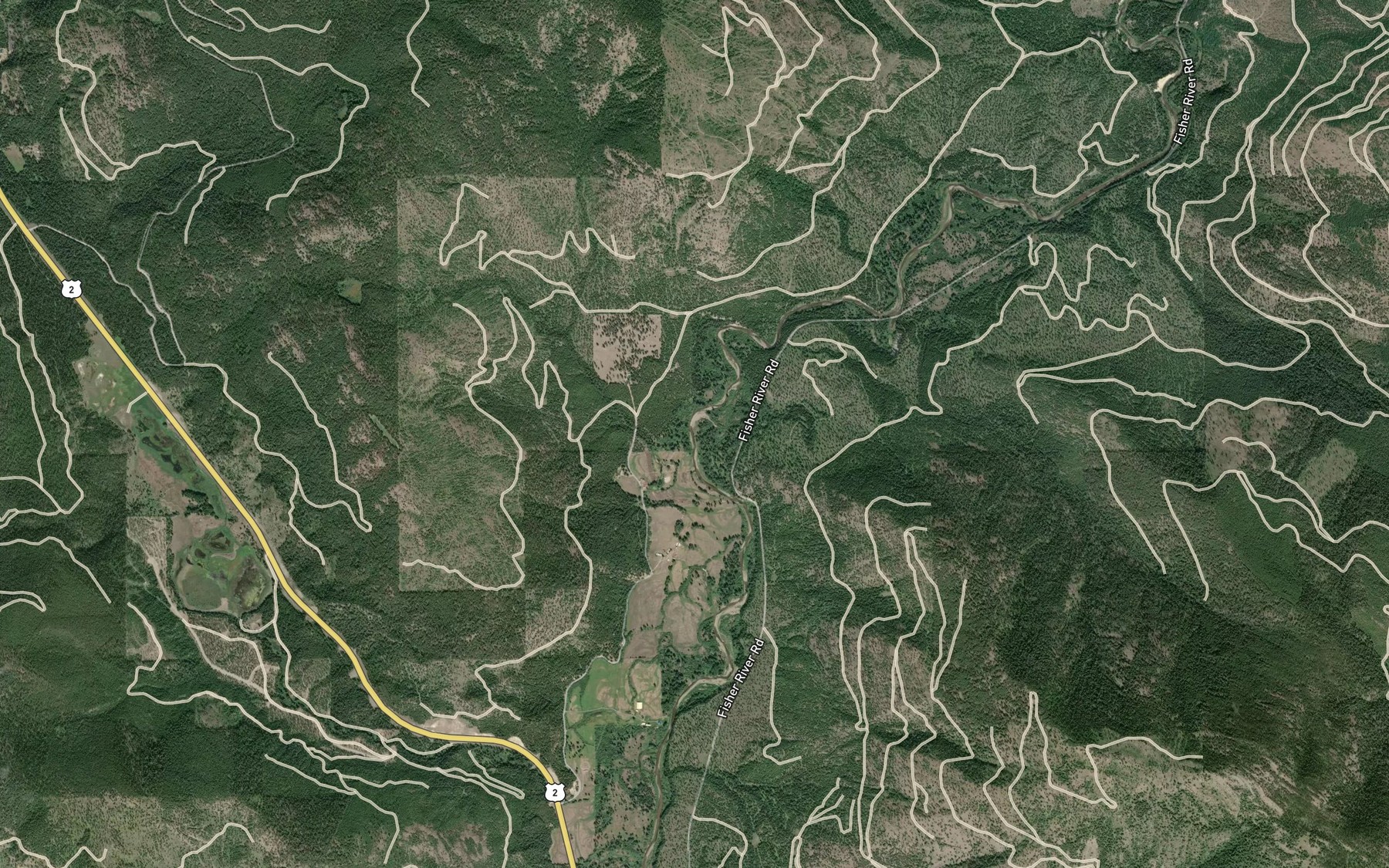 Satellite map of the Spring Creek