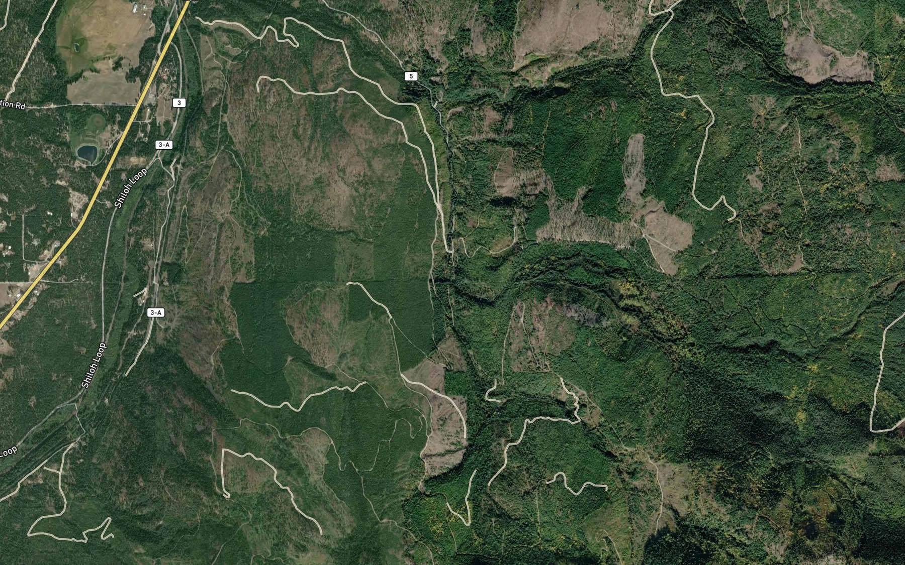 Satellite map of the Cone Creek