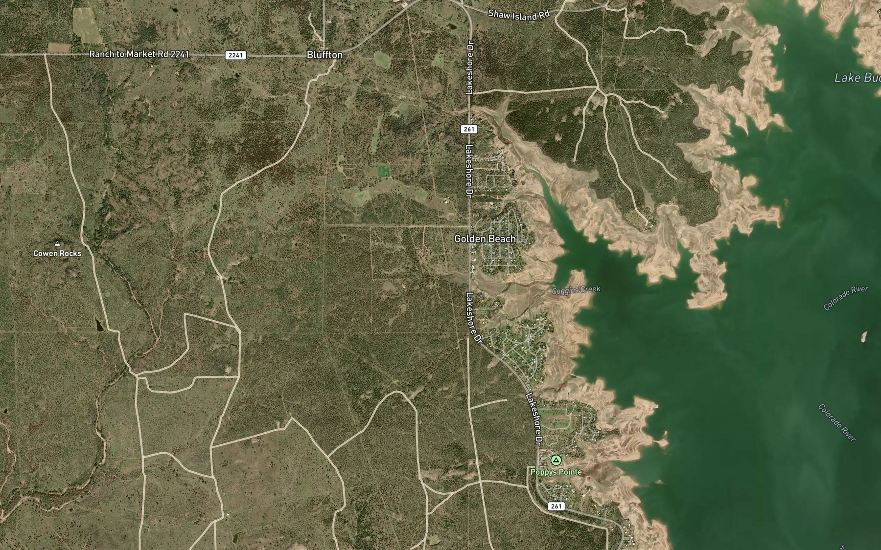 Satellite map of the North Coggins Creek