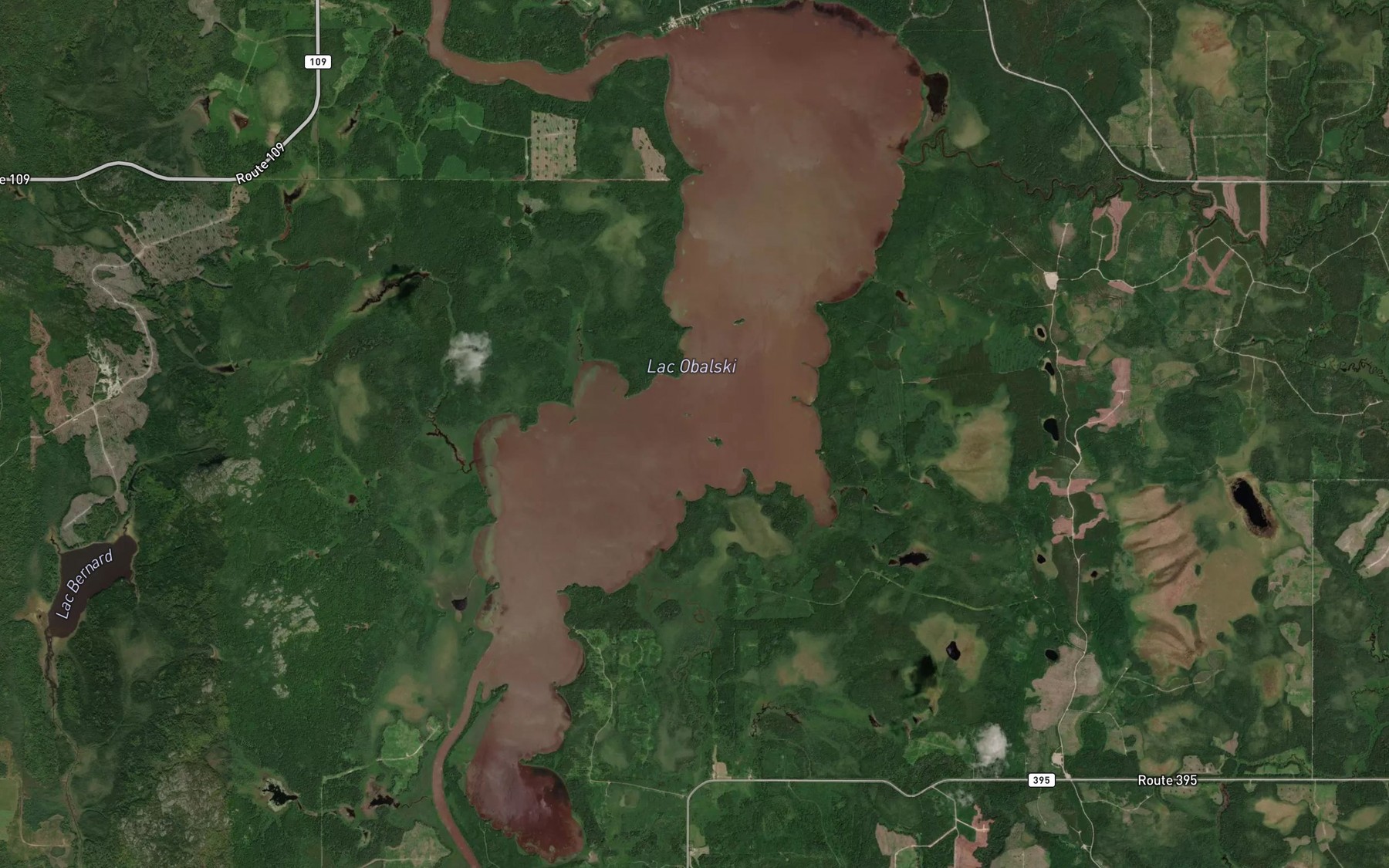 Satellite map of the Lac Obalski