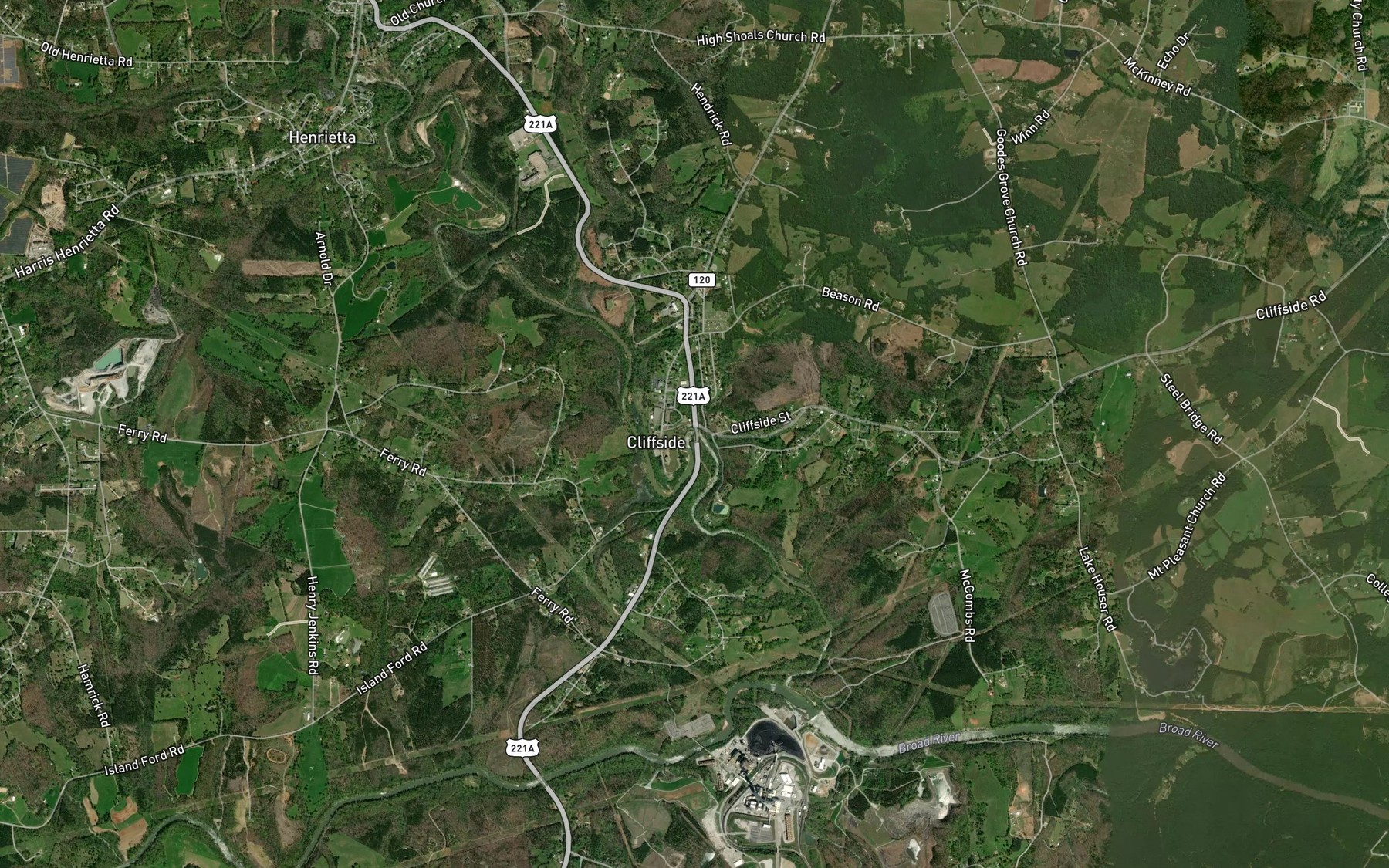 Satellite map of the Riddles Creek