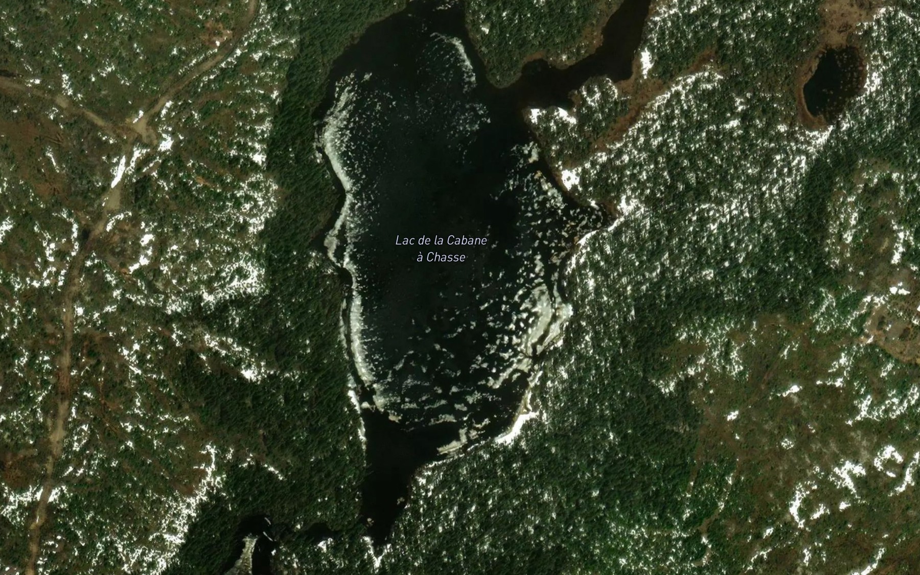 Satellite map of the Lac de la Cabane a Chasse