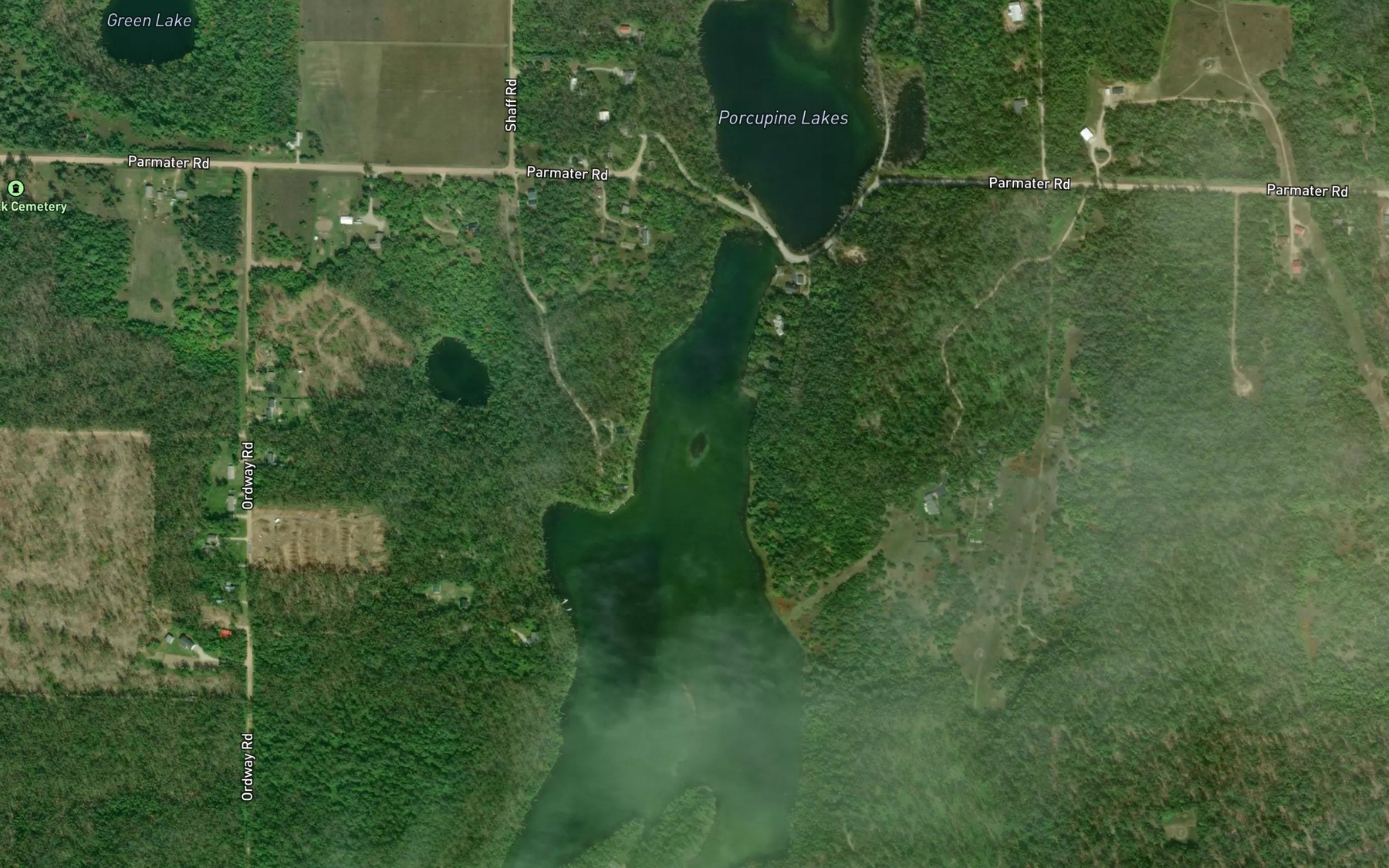 Satellite map of the Porcupine Lakes