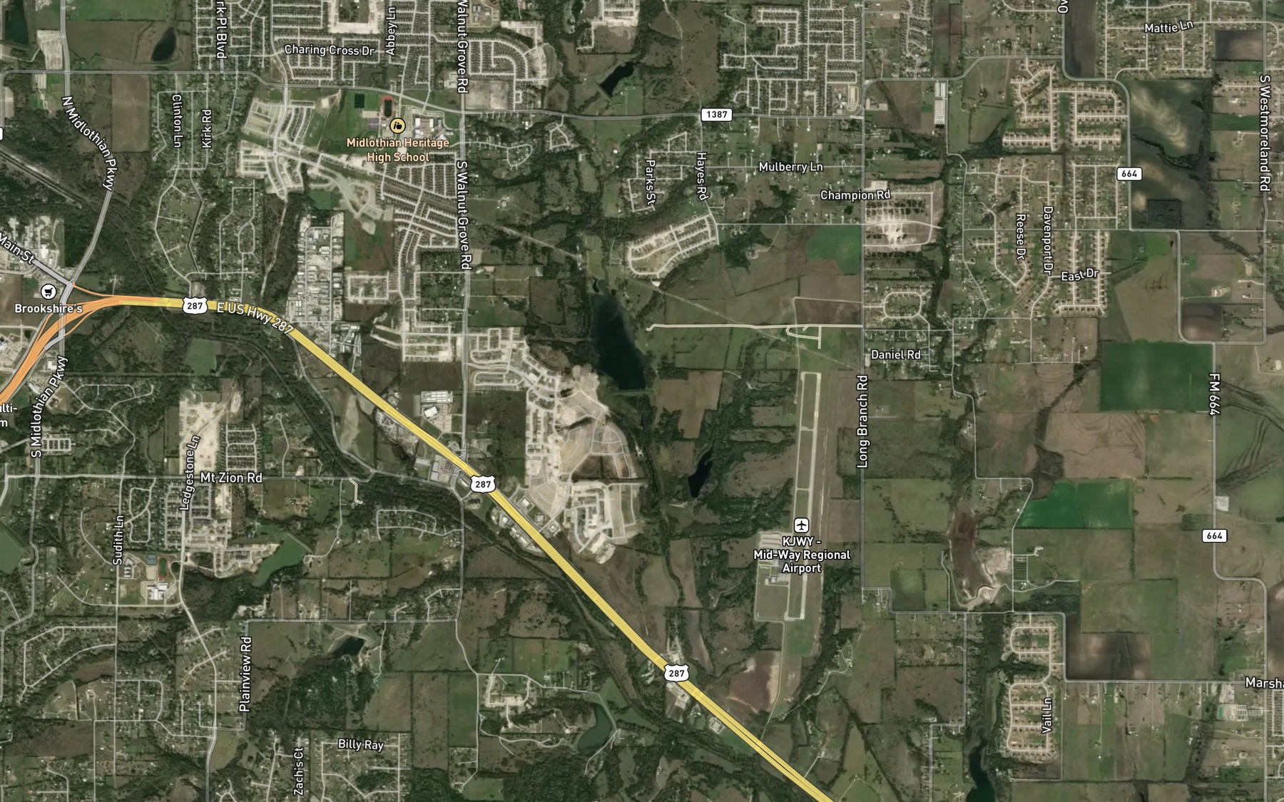 Satellite map of the Soil Conservation Service Site 2f Reservoir