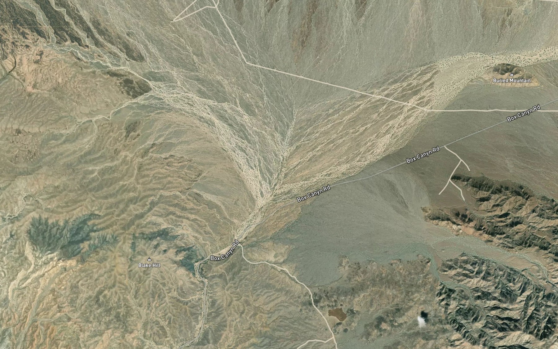 Satellite map of the Pinkham Wash