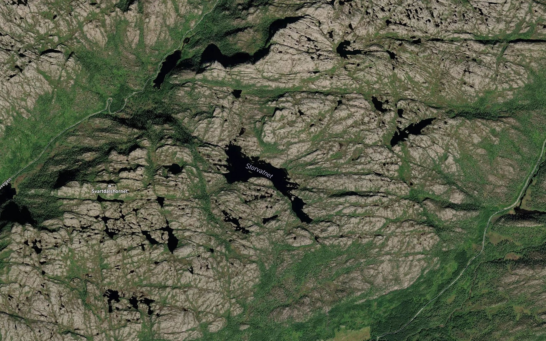 Satellite map of the Storvatnet