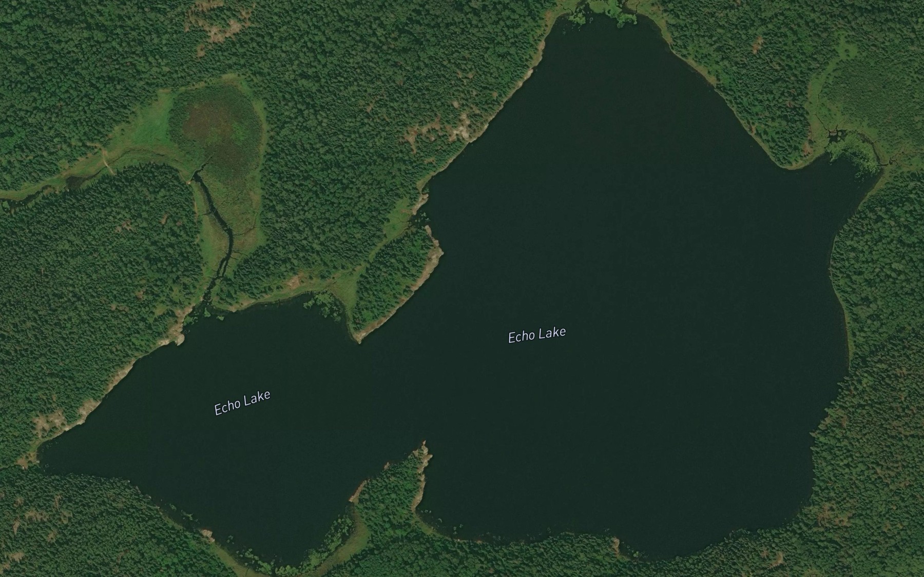Satellite map of the Echo Lake