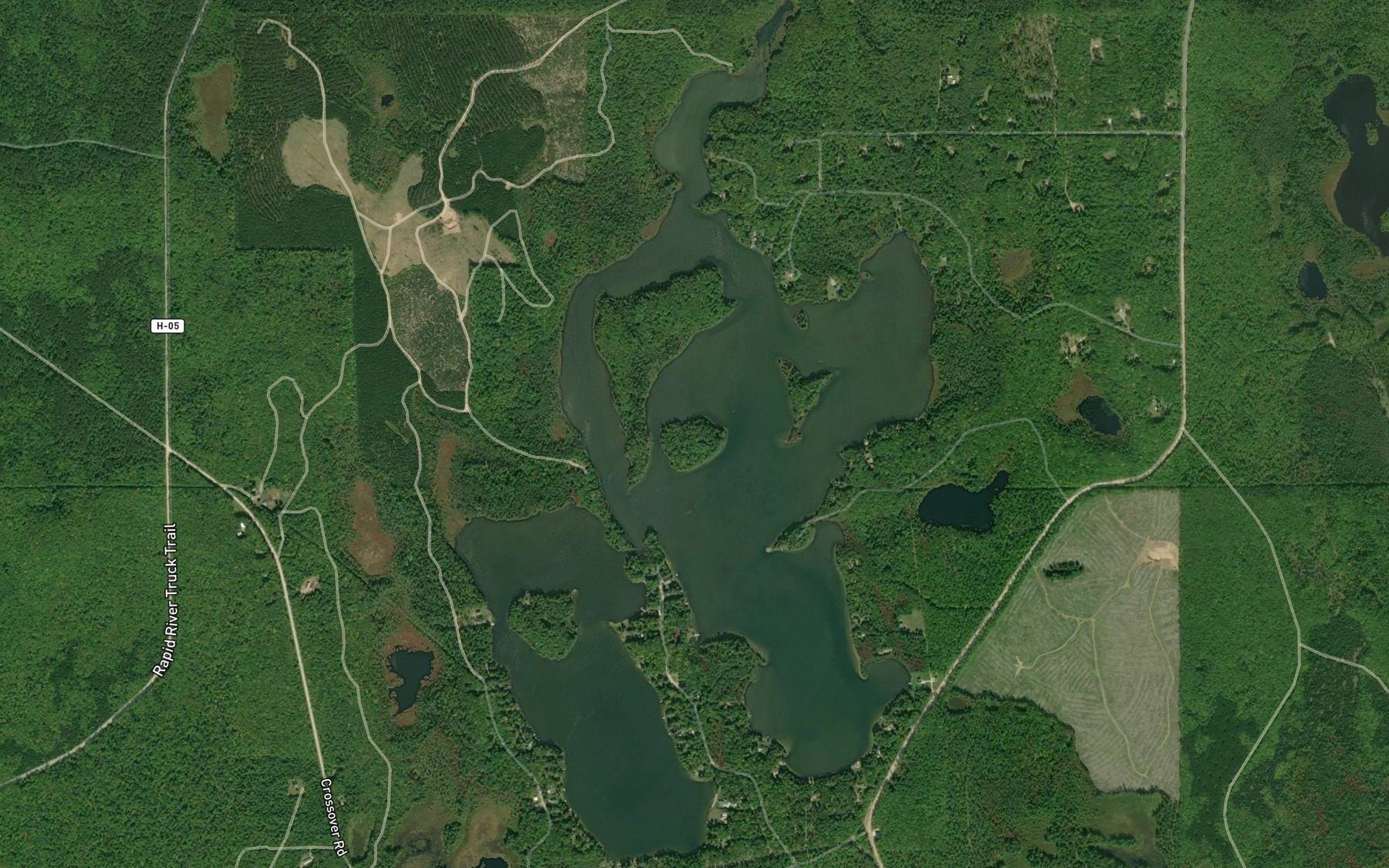 Satellite map of the Sixteenmile Lake