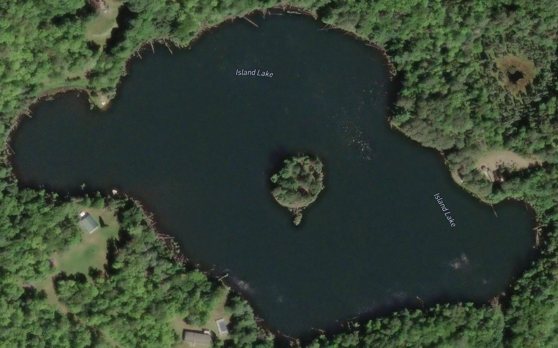 Satellite map of the Island Lake
