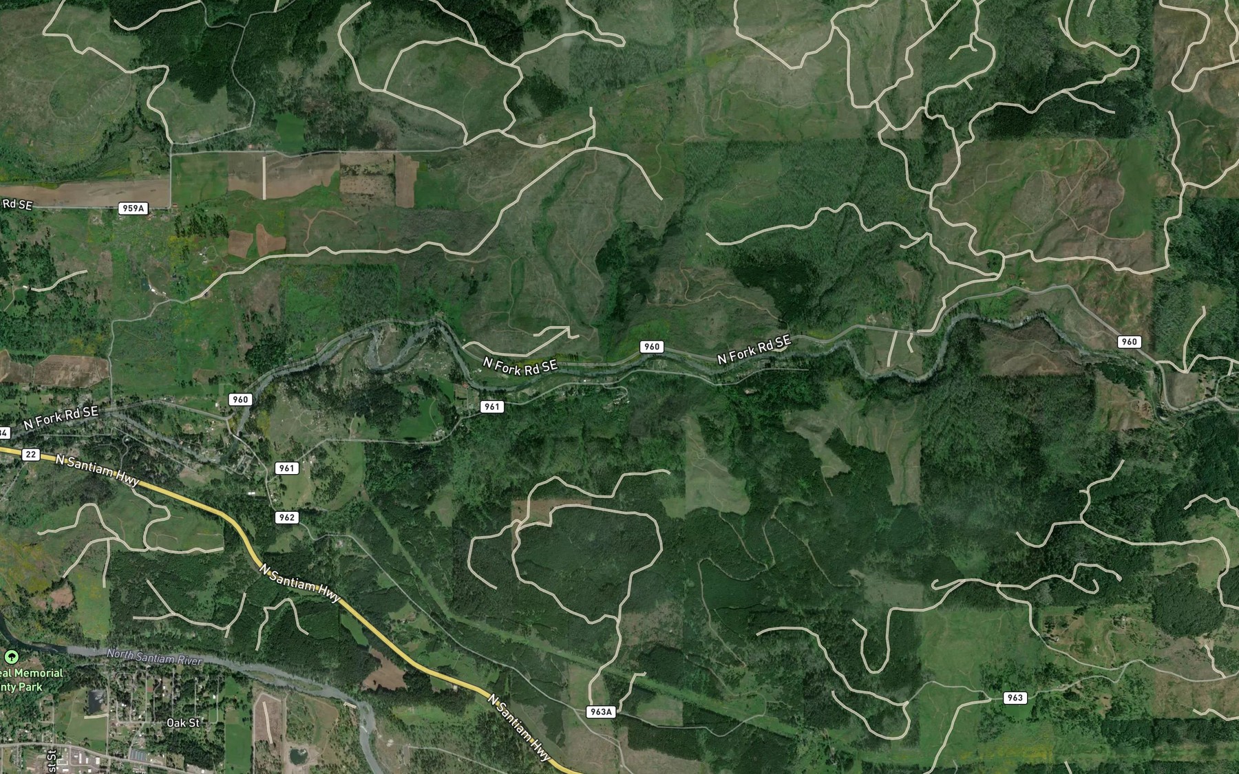 Satellite map of the Noroma Creek