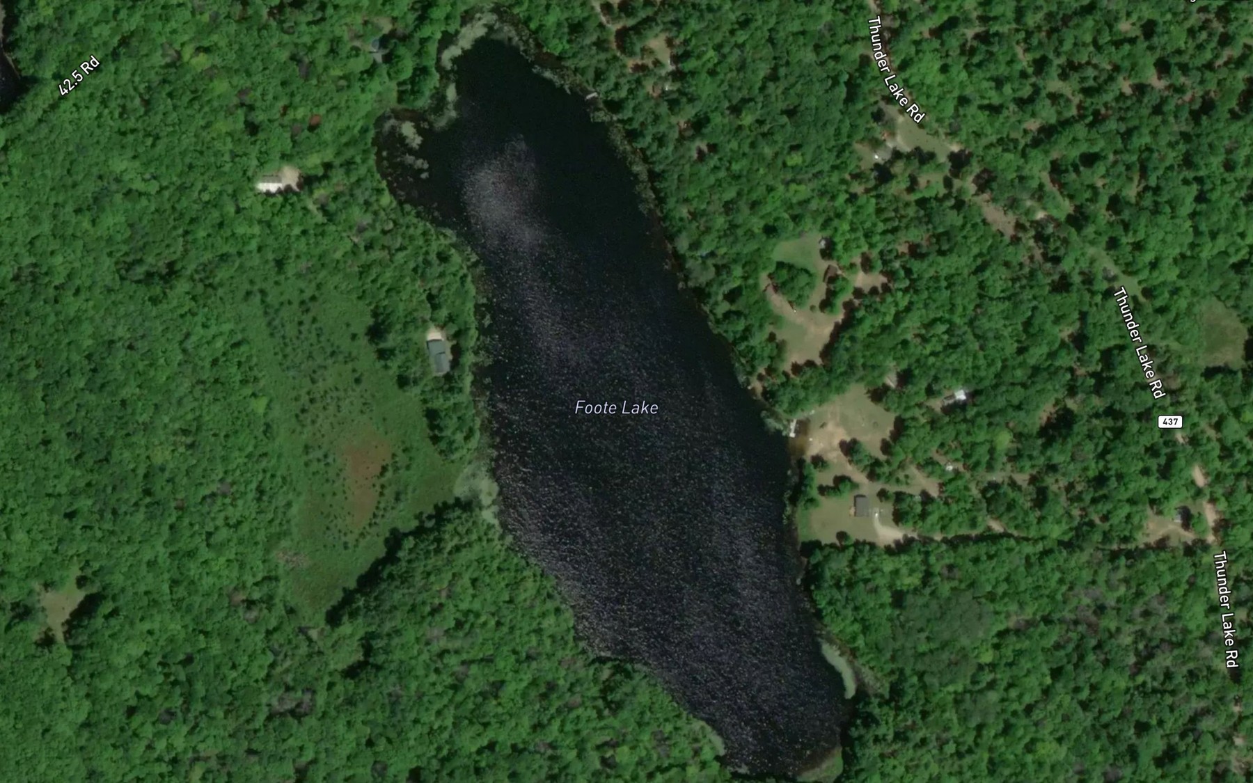 Satellite map of the Foote Lake