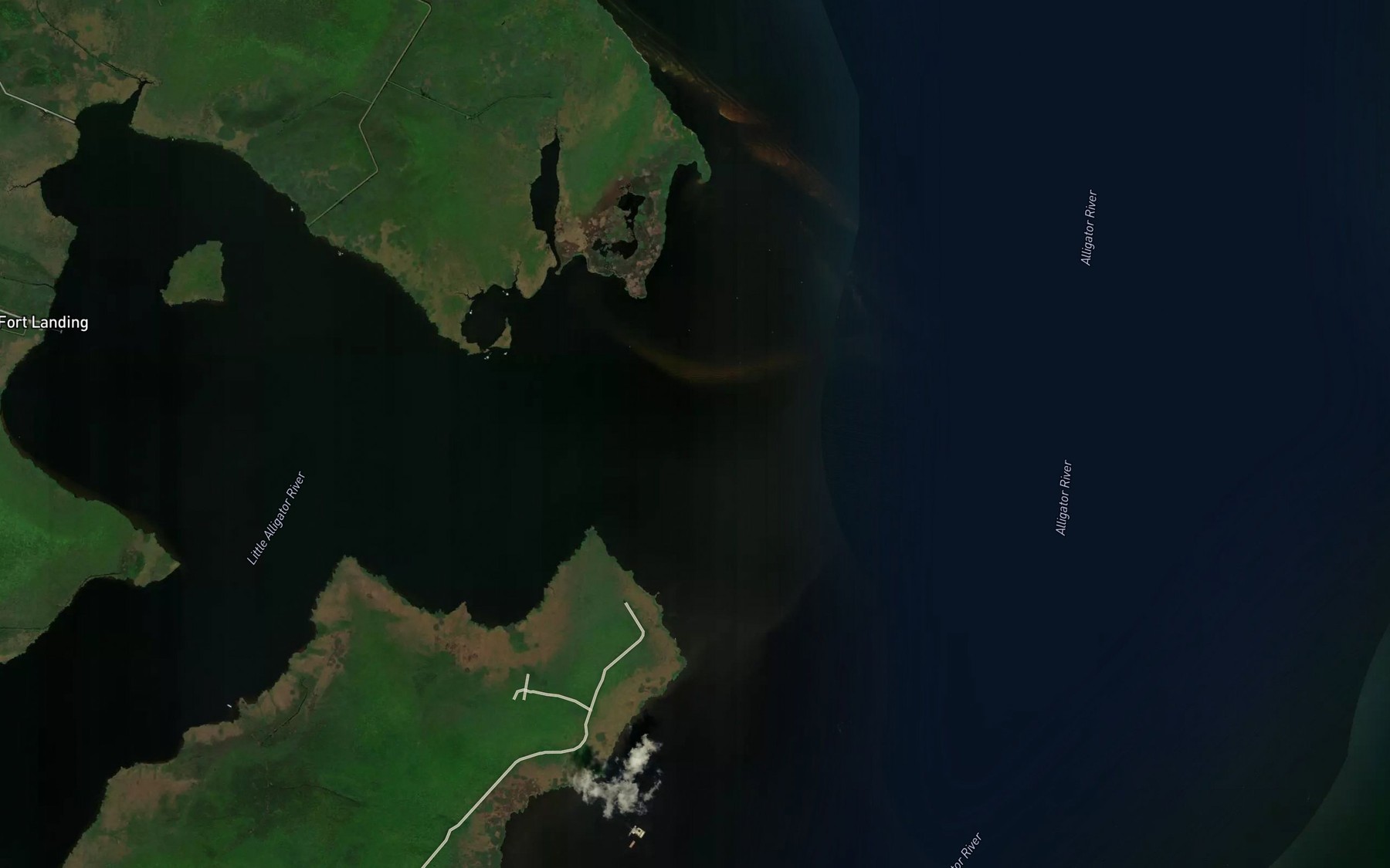 Satellite map of the Little Alligator River