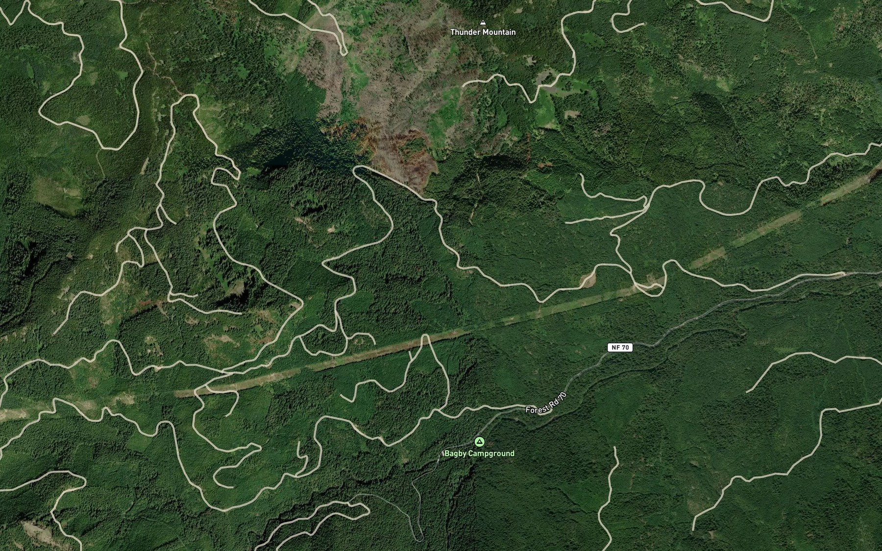 Satellite map of the Stroupe Creek