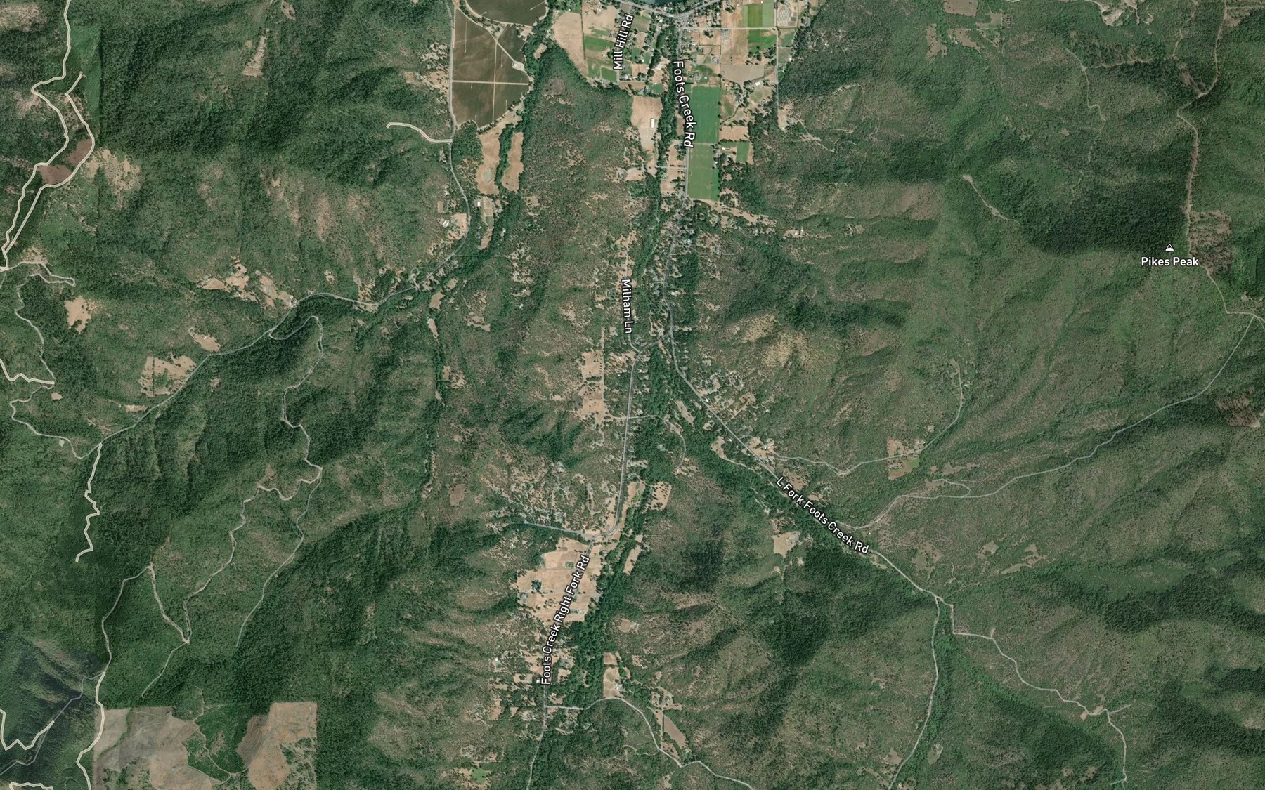 Satellite map of the Right Fork Foots Creek