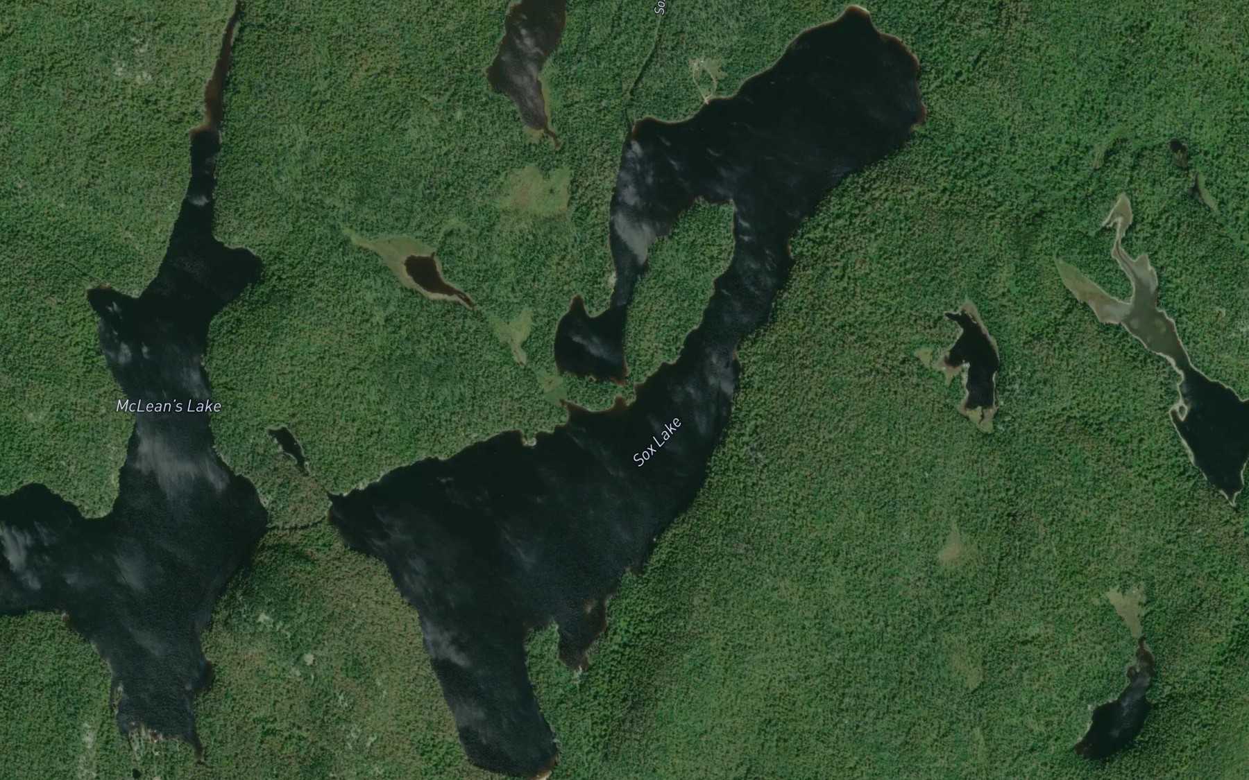 Satellite map of the Sox Lake