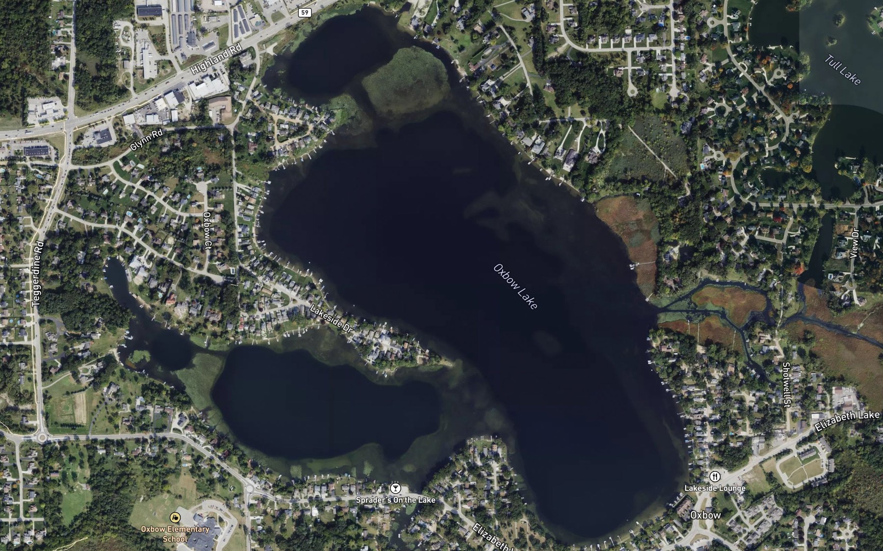 Satellite map of the Oxbow Lake