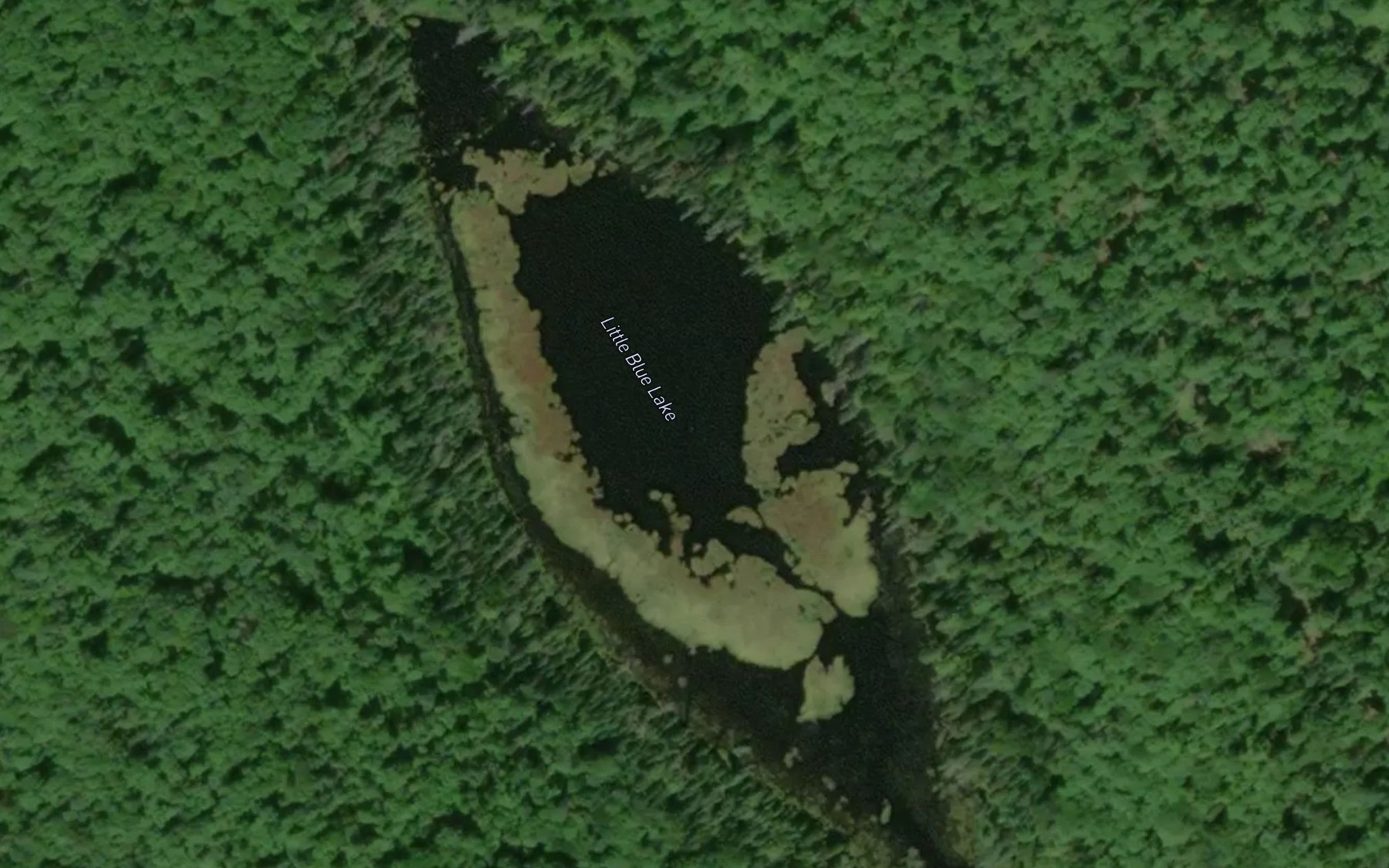 Satellite map of the Little Blue Lake