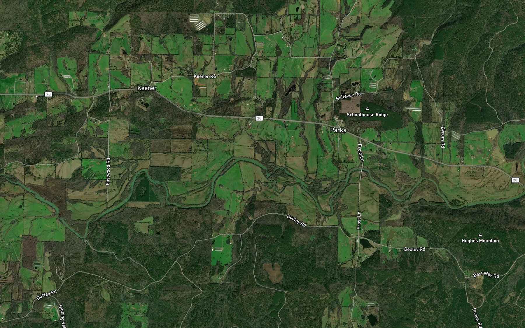 Satellite map of the Mud Creek