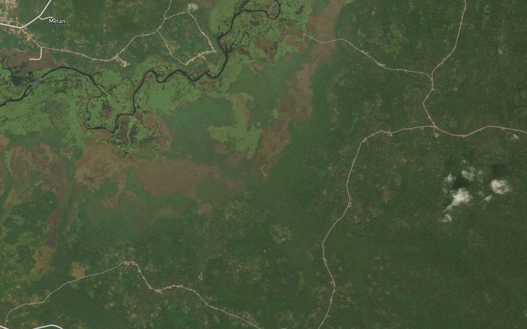 Satellite map of the Ebango
