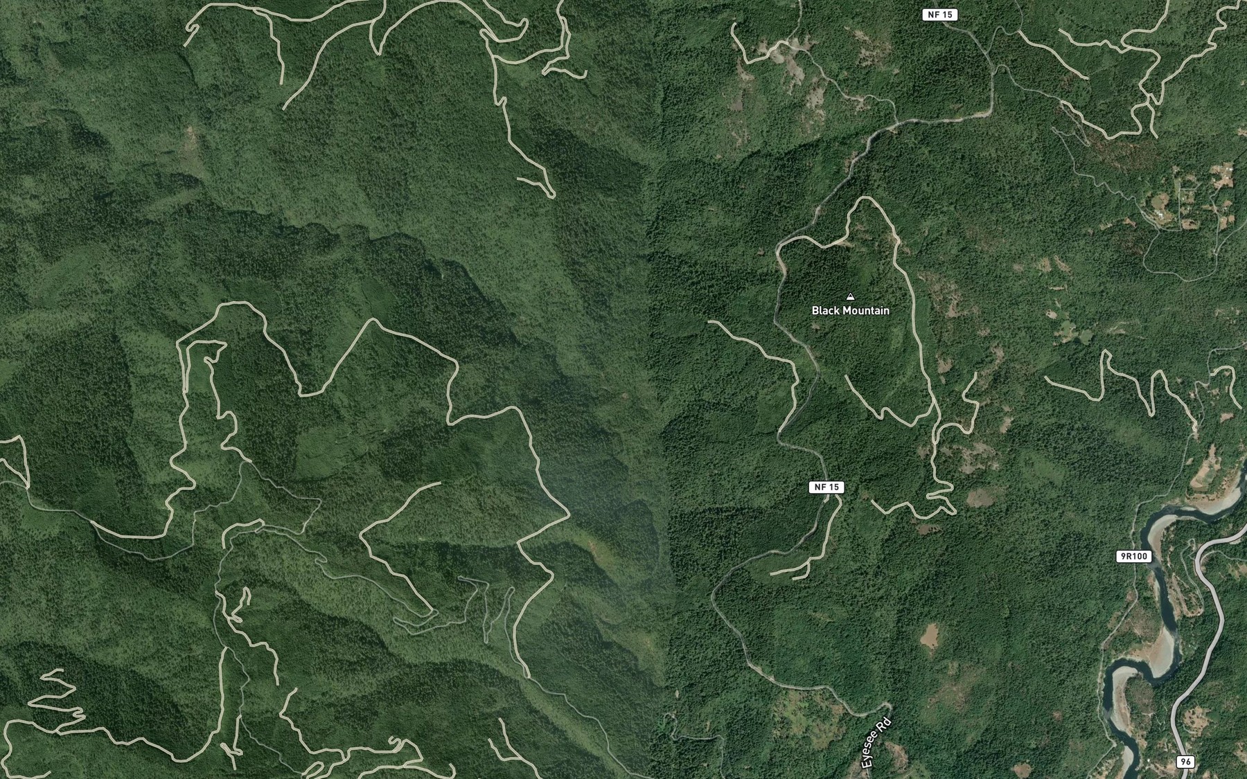Satellite map of the Wilder Creek
