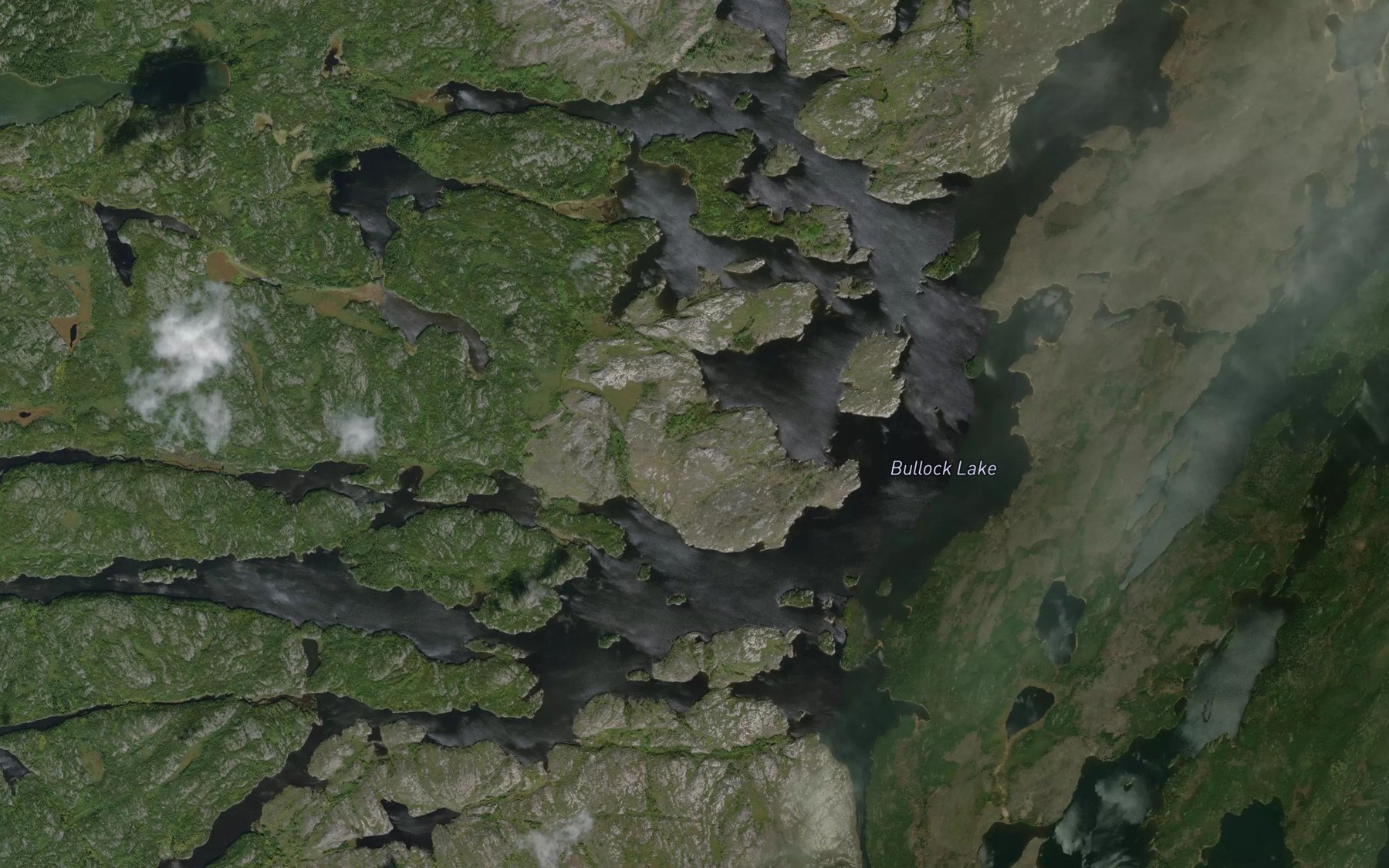 Satellite map of the Bullock Lake