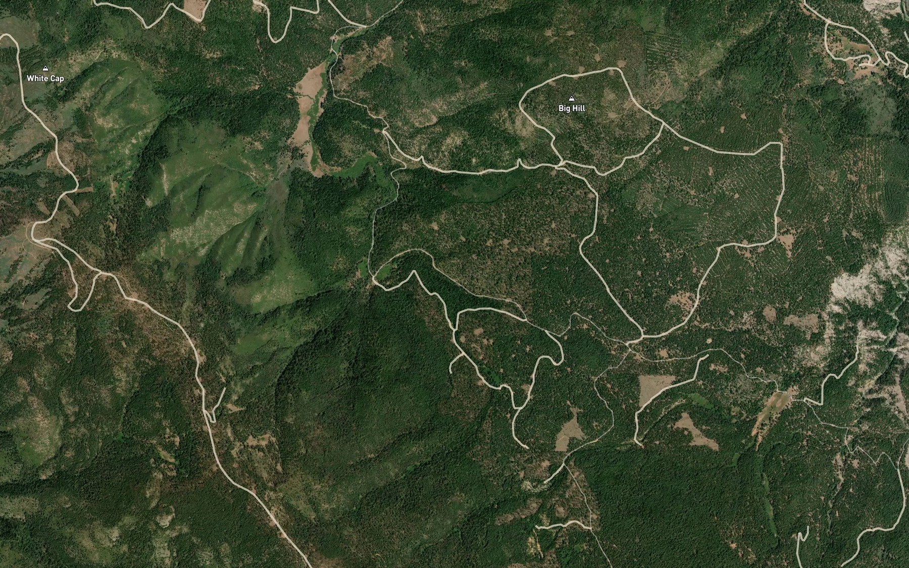 Satellite map of the Chris Creek
