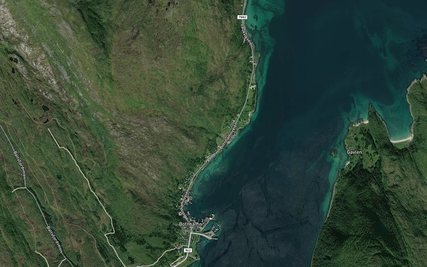 Satellite map of the Neselva