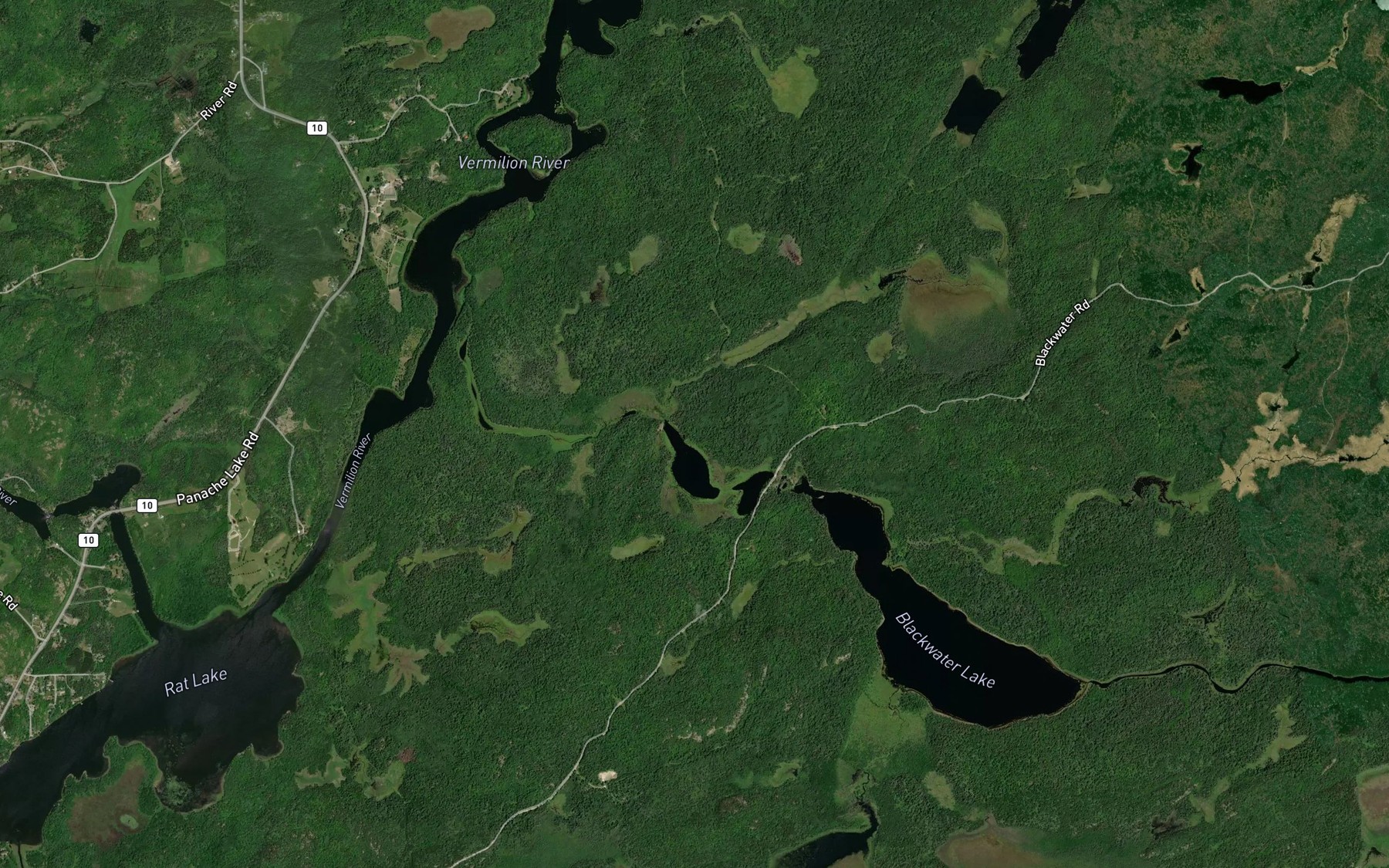 Satellite map of the Little Blackwater Lakes