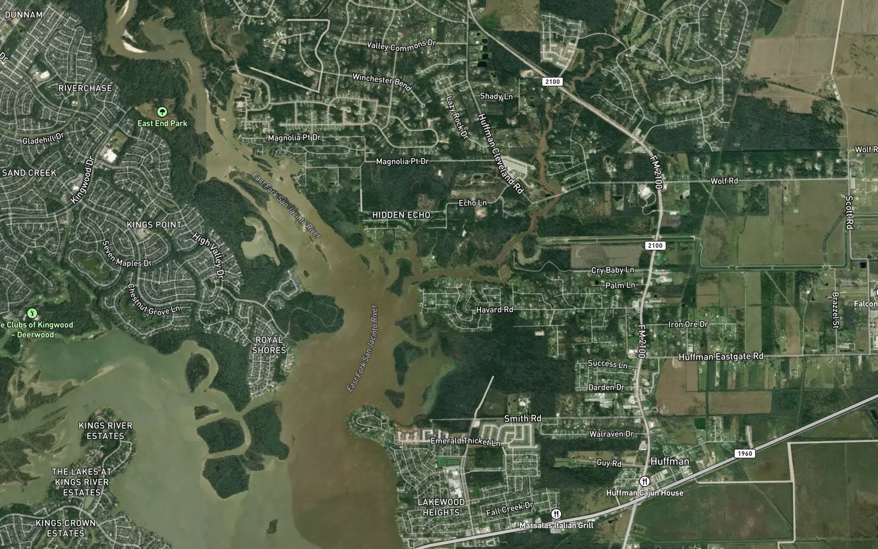 Satellite map of the Luce Bayou