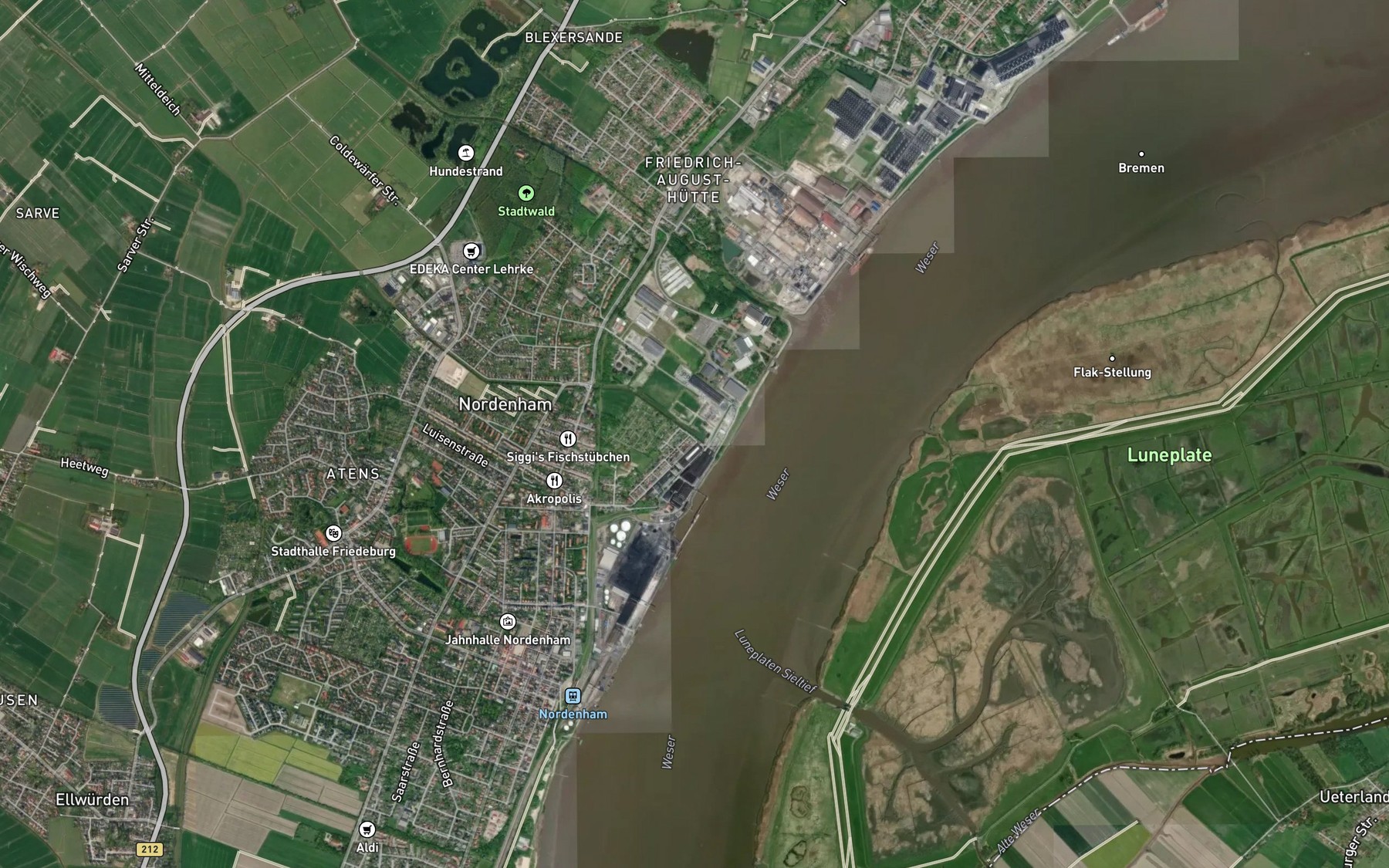 Satellite map of the Flagbalger Sieltief