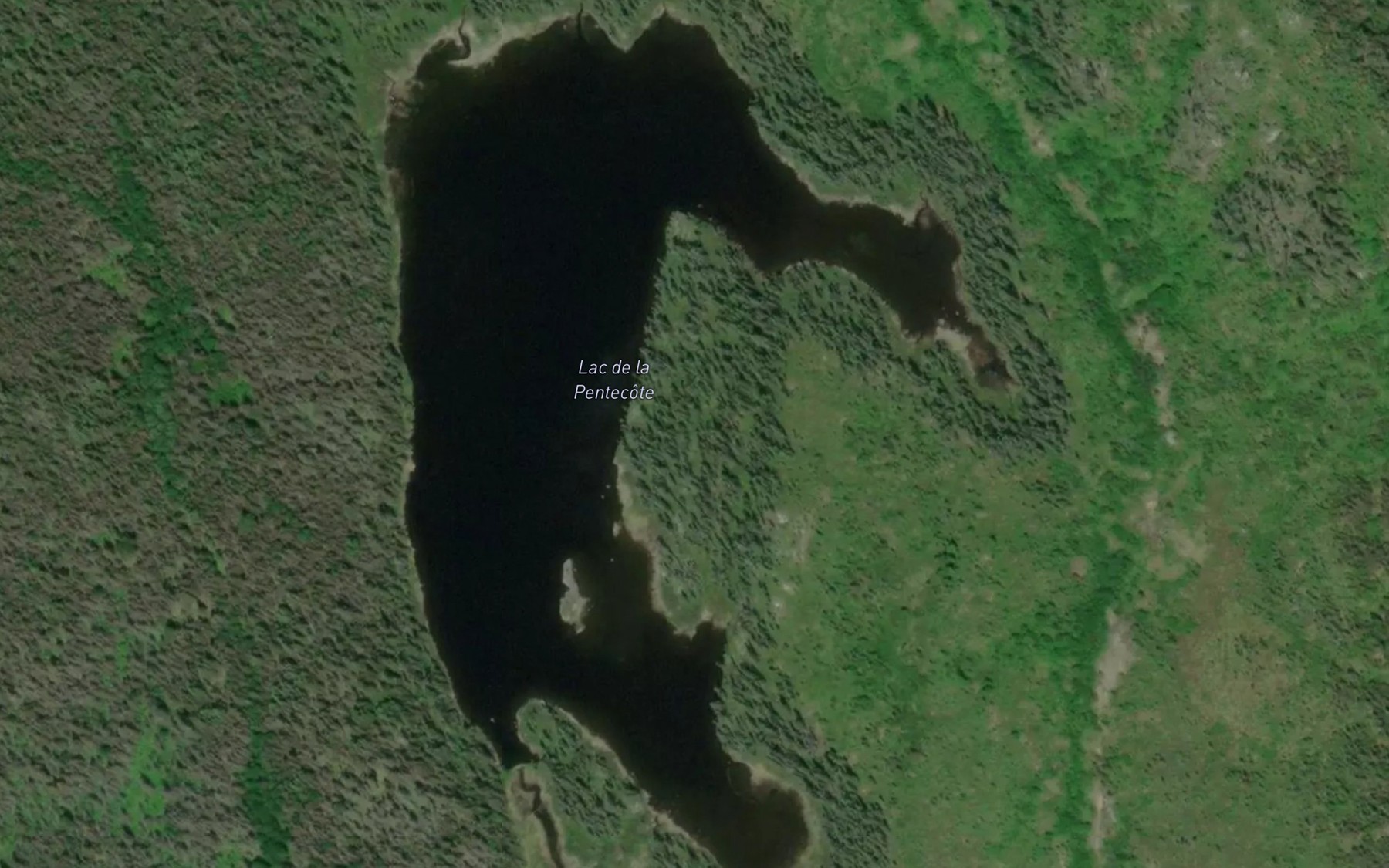 Satellite map of the Lac de la Pentecote