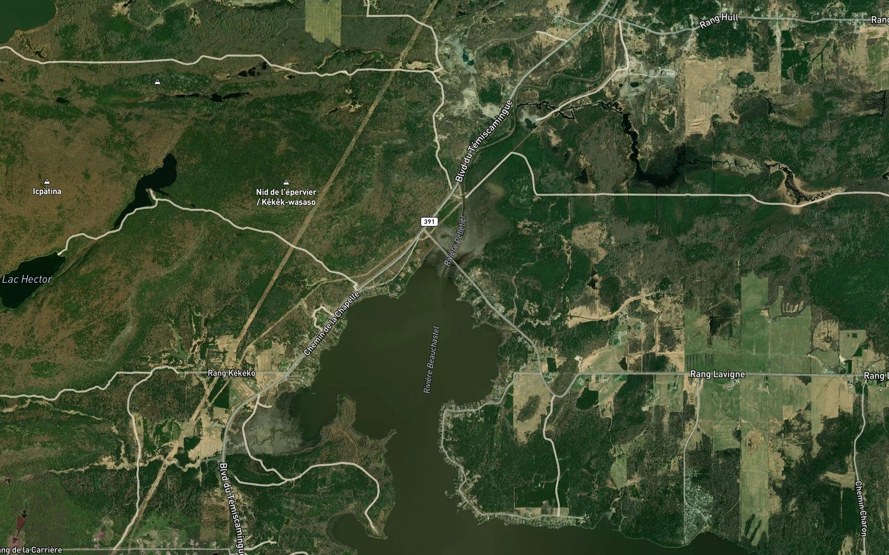 Satellite map of the Riviere Pelletier
