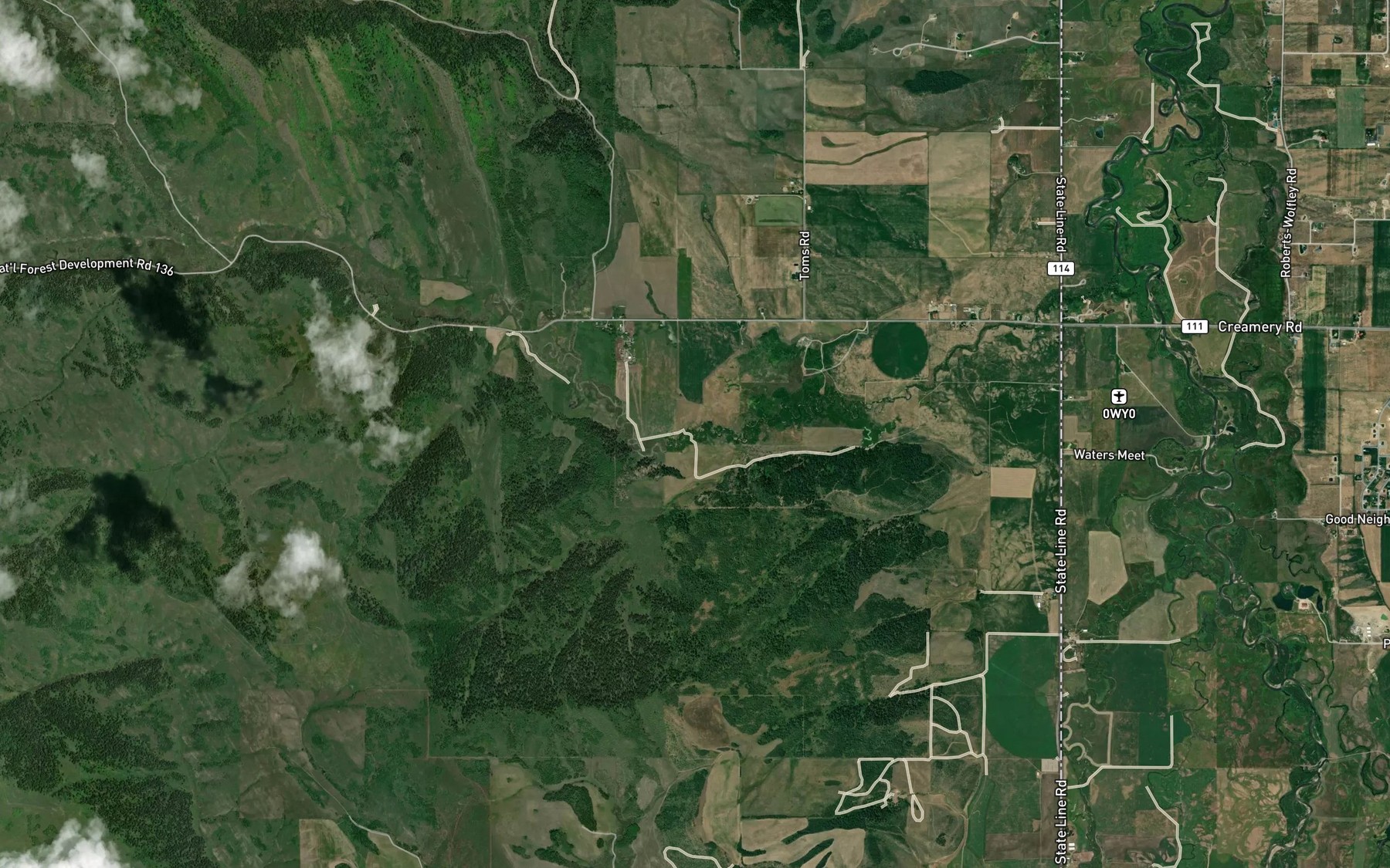 Satellite map of the Deep Creek