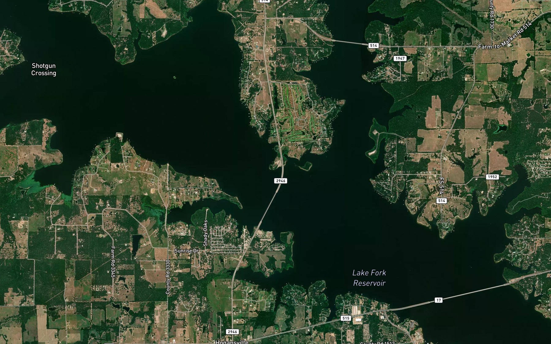 Satellite map of the Sticky Branch