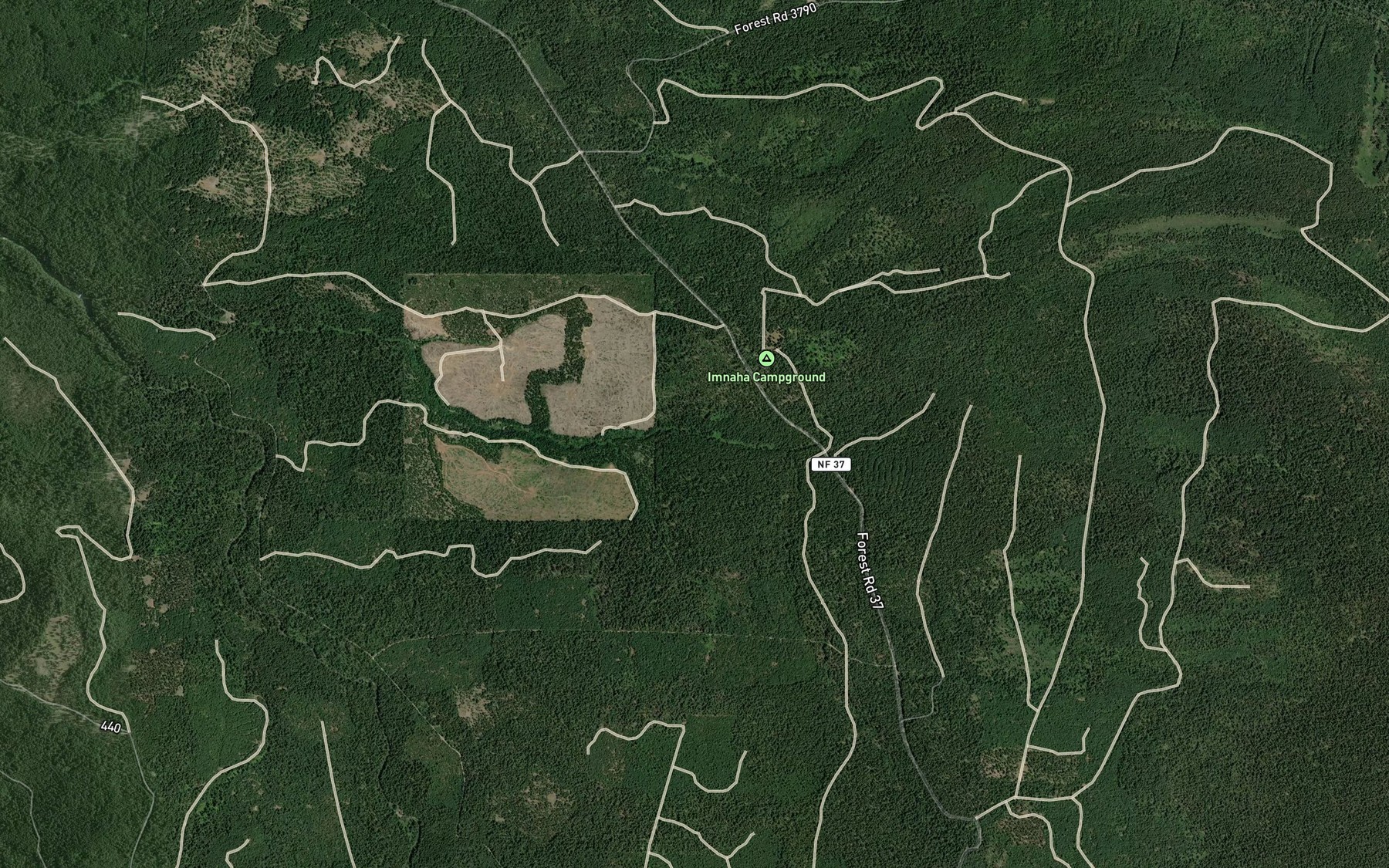 Satellite map of the Wallowa Creek