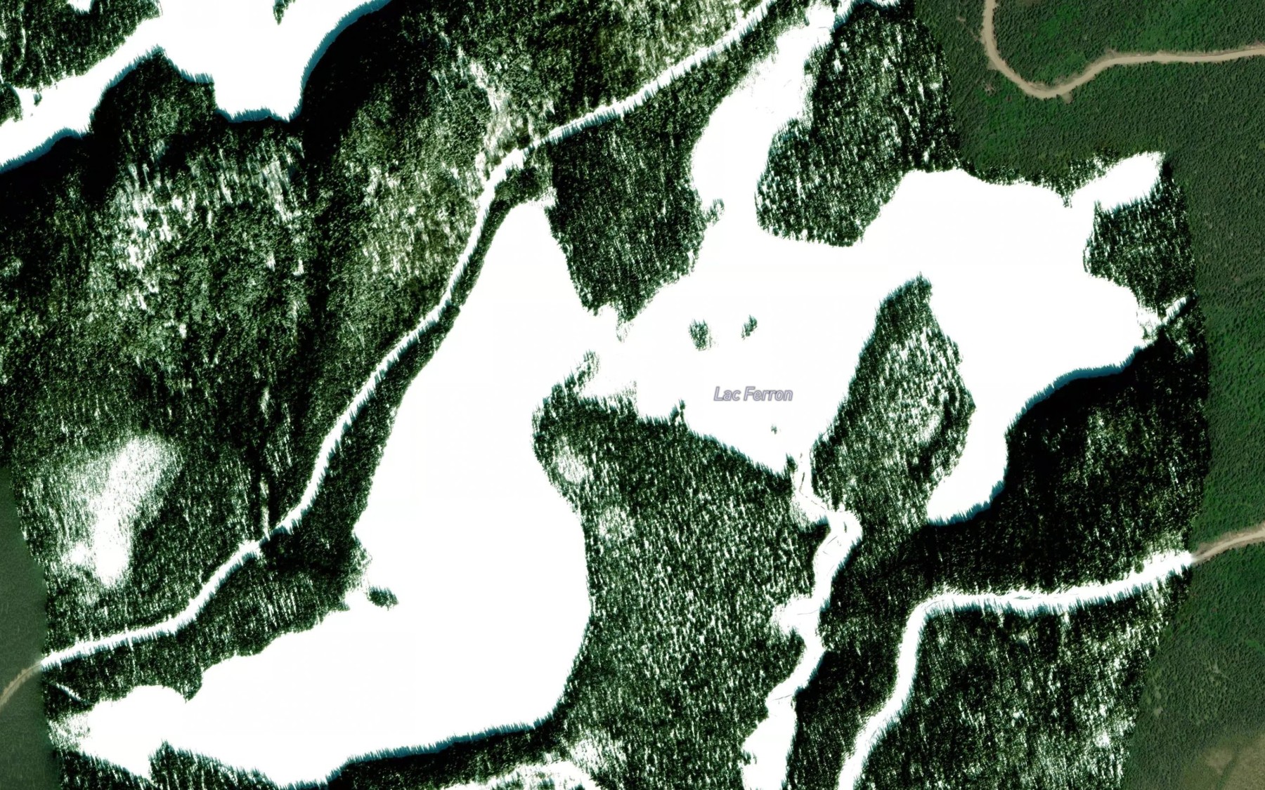 Satellite map of the Lac Ferron
