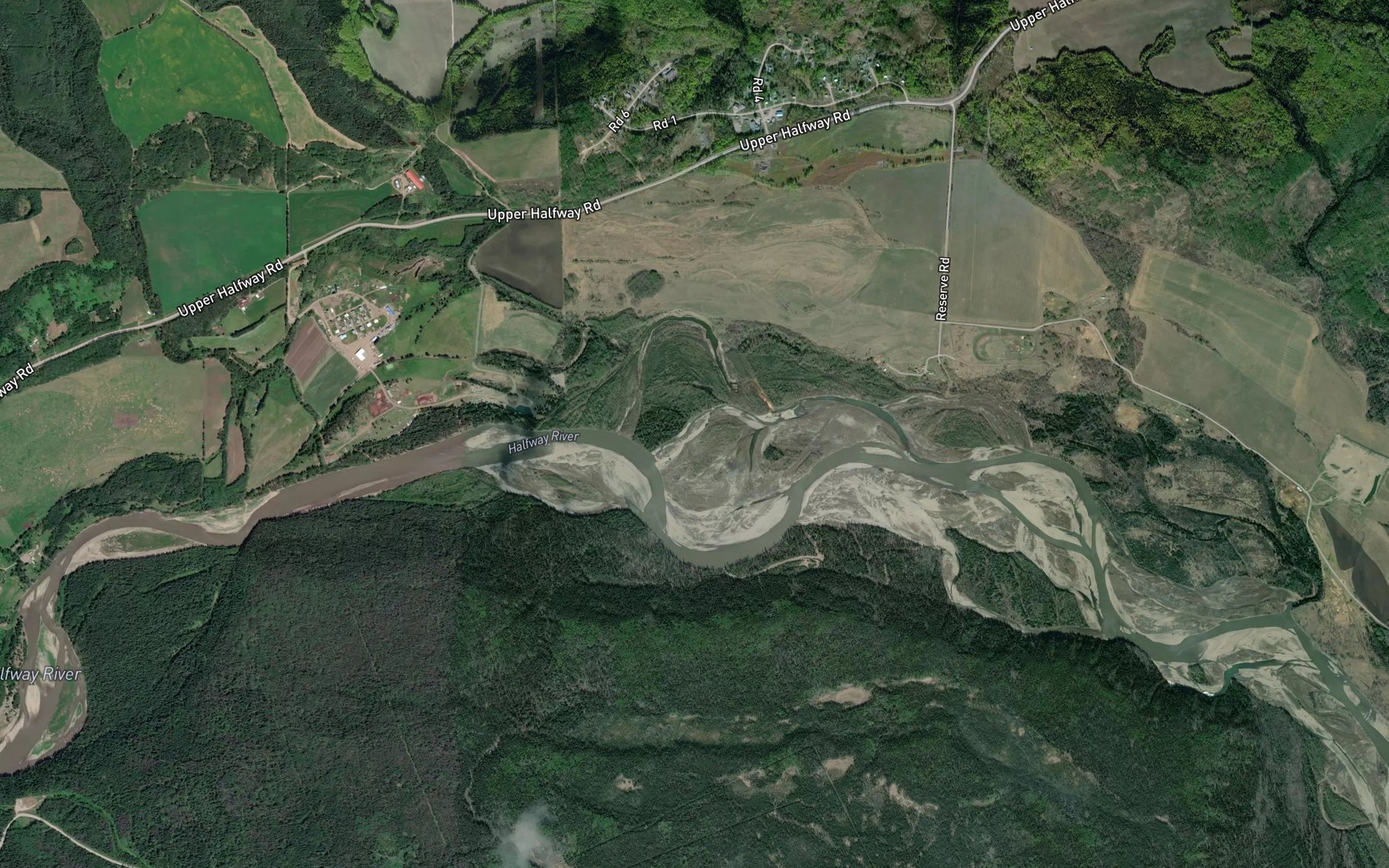 Satellite map of the Allen Creek