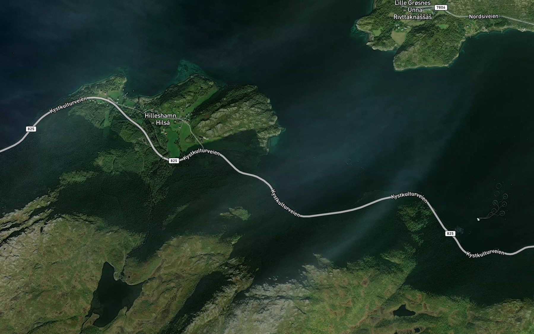 Satellite map of the Stillevika