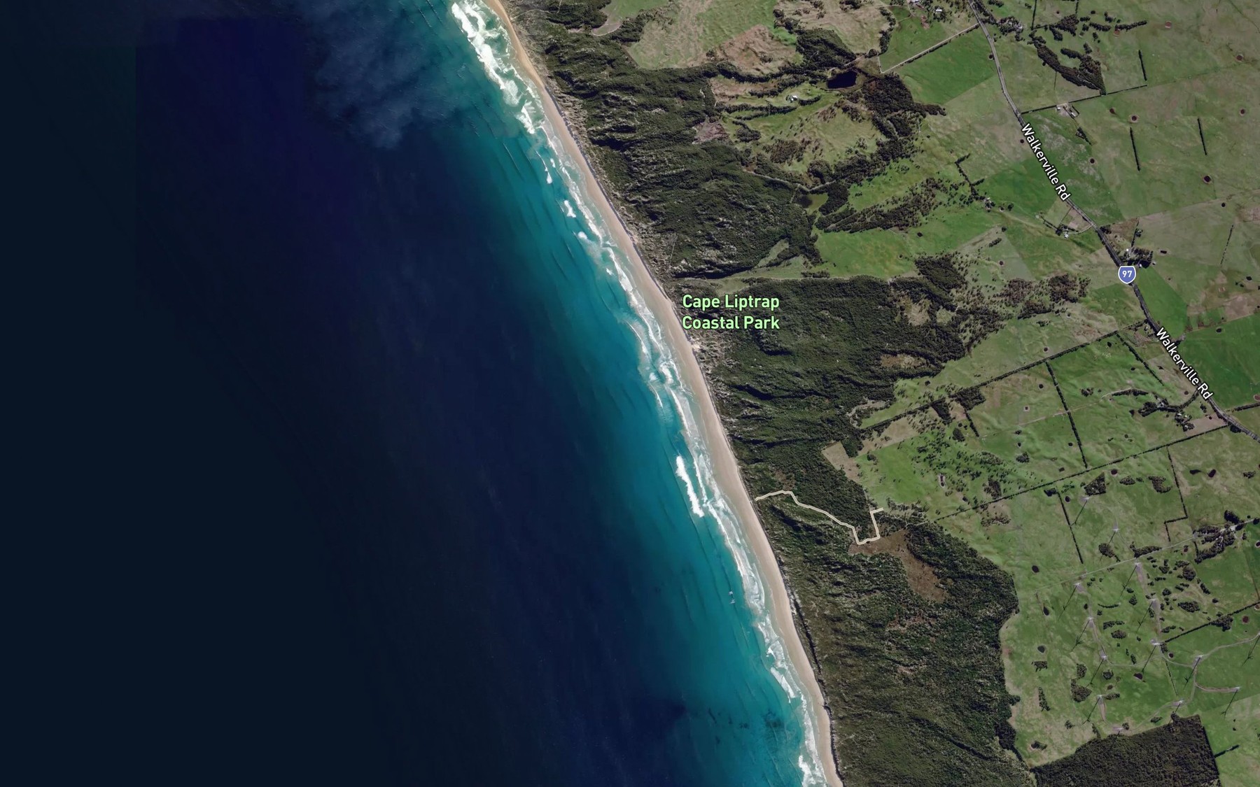 Satellite map of the Five Mile Creek
