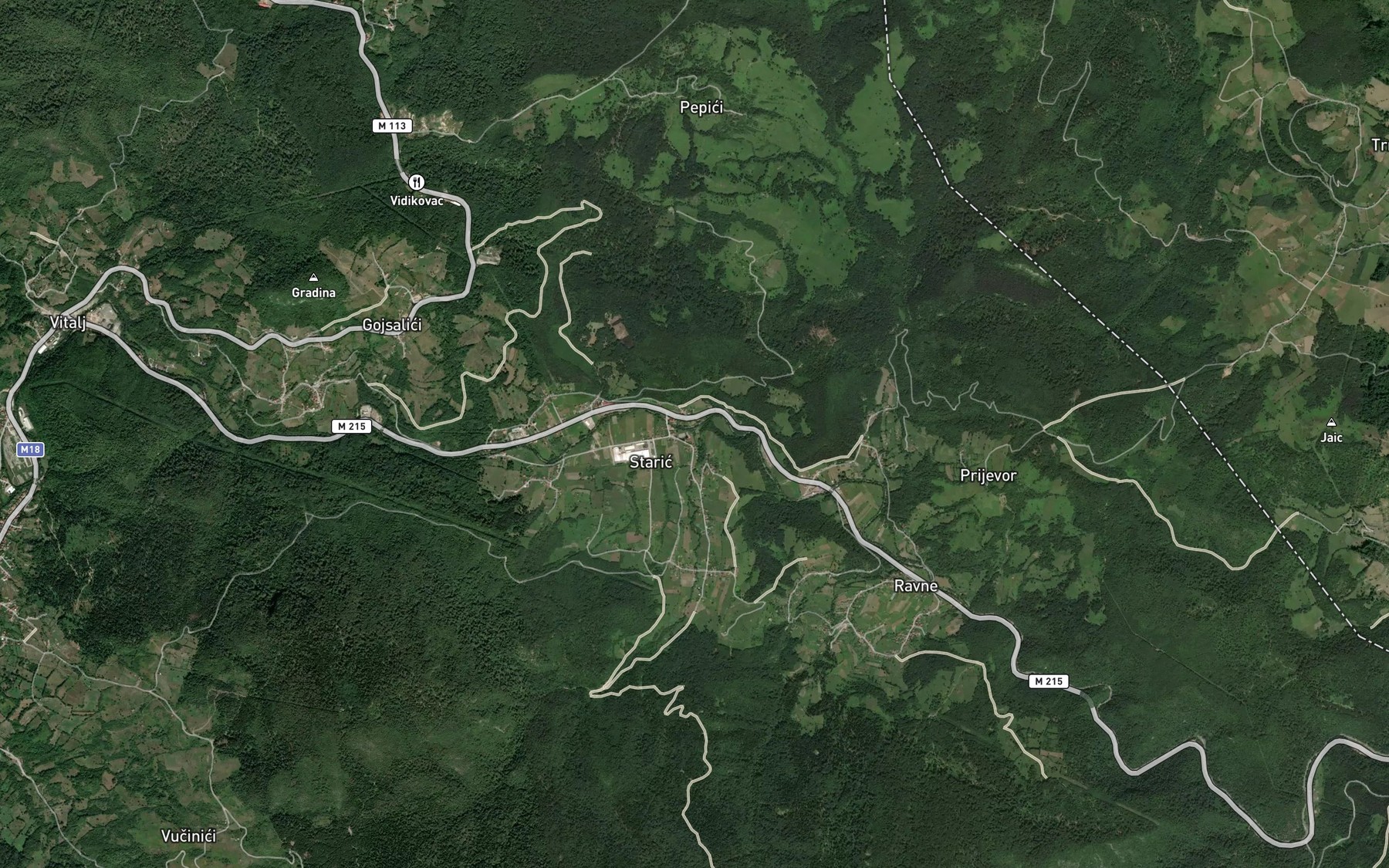 Satellite map of the Suvi Potok