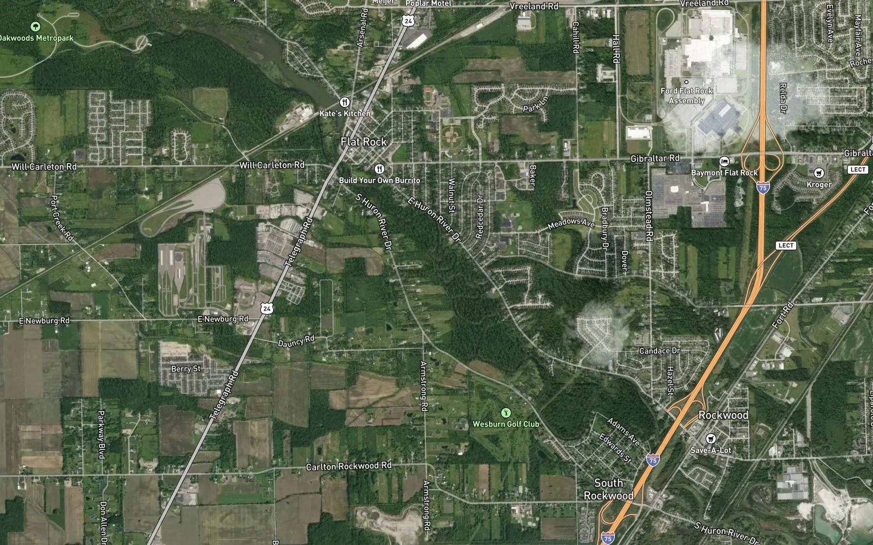 Satellite map of the Wagner and Pink Drain
