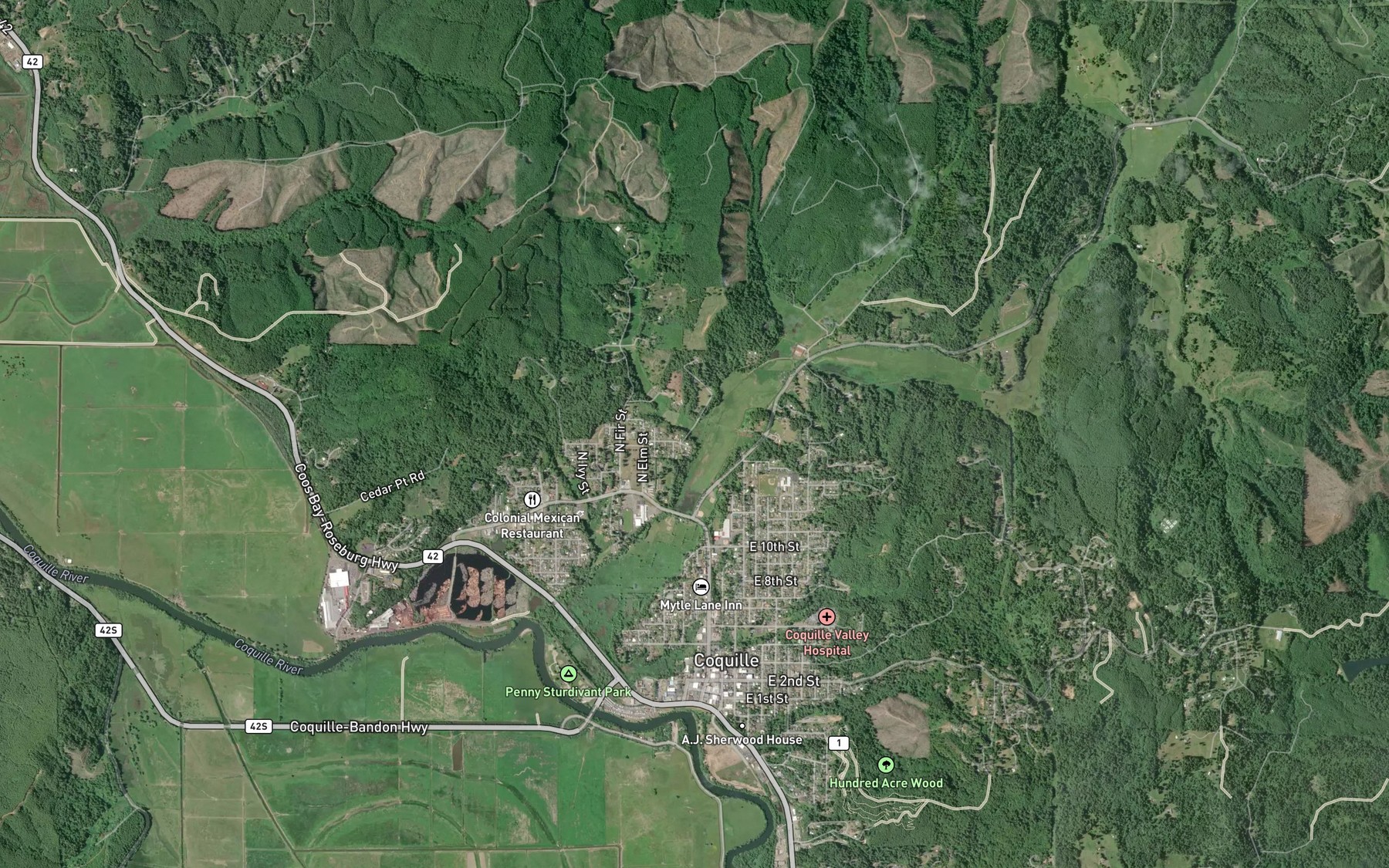 Satellite map of the Budd Creek