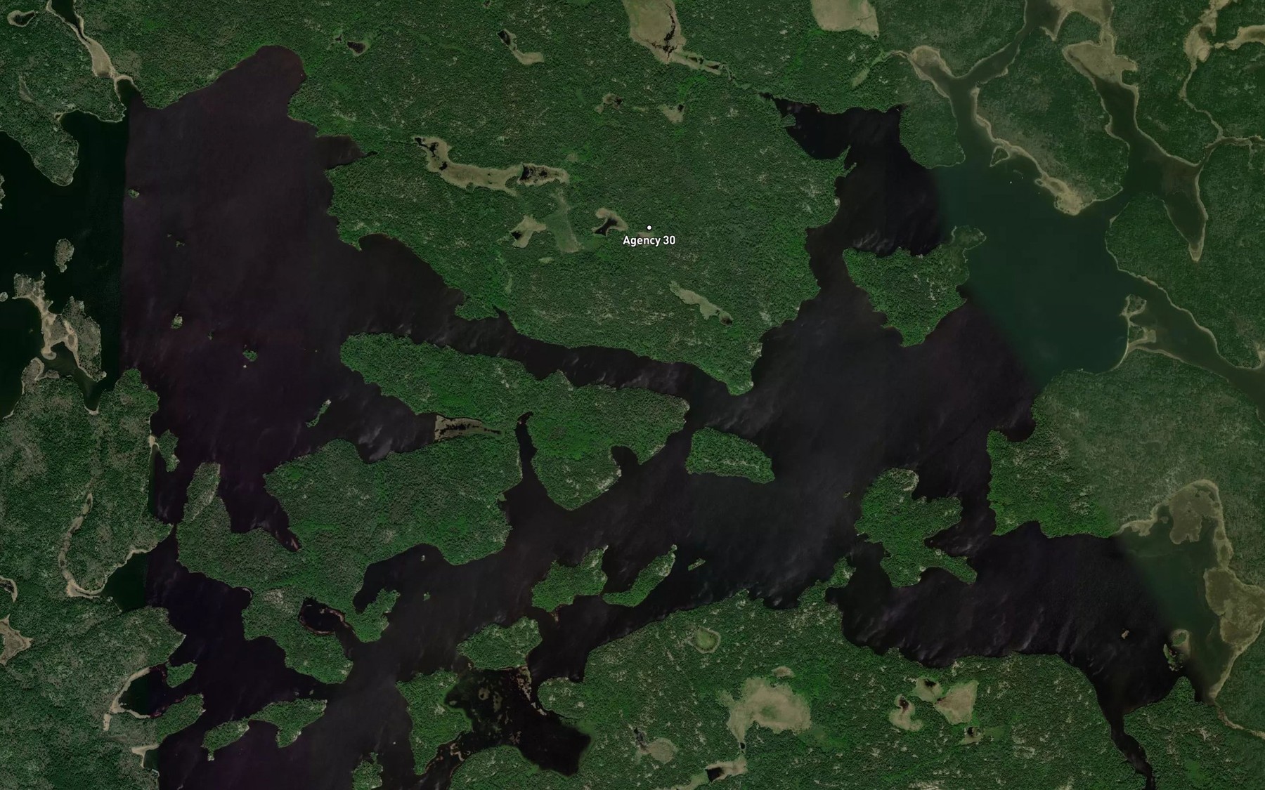 Satellite map of the Treaty Narrows